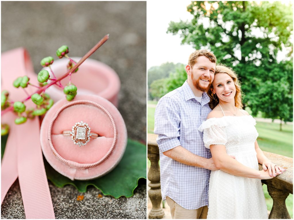 engagement ring with cute couple 