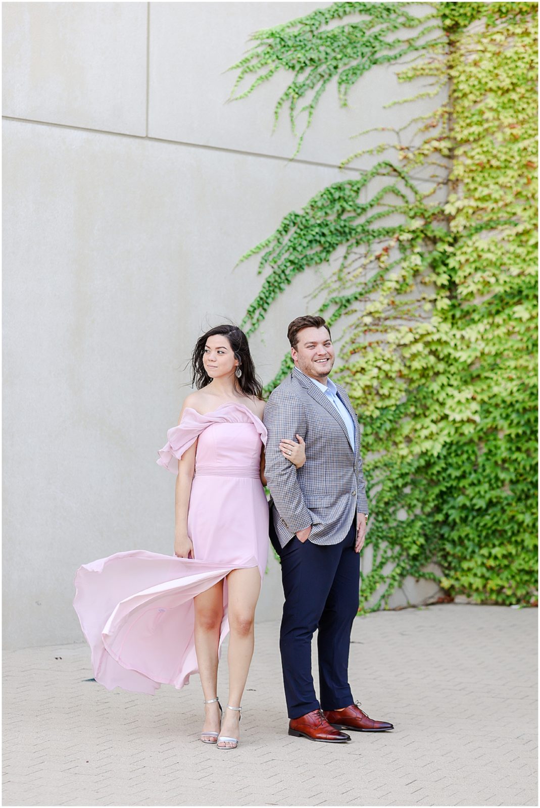 Kansas City Kauffman Center Engagement Photos - Kansas City Wedding Photographer - Mariam Saifan Photography - Engagement Session Ideas on what to wear and where to take your photos