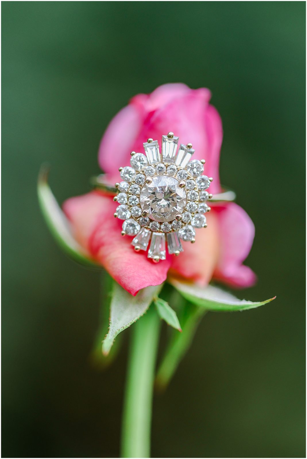 Beautiful Engagement Photos in Kansas City - Loose Park and Liberty Memorial - vibrant colorful wedding photos - gorgeous engagement ring