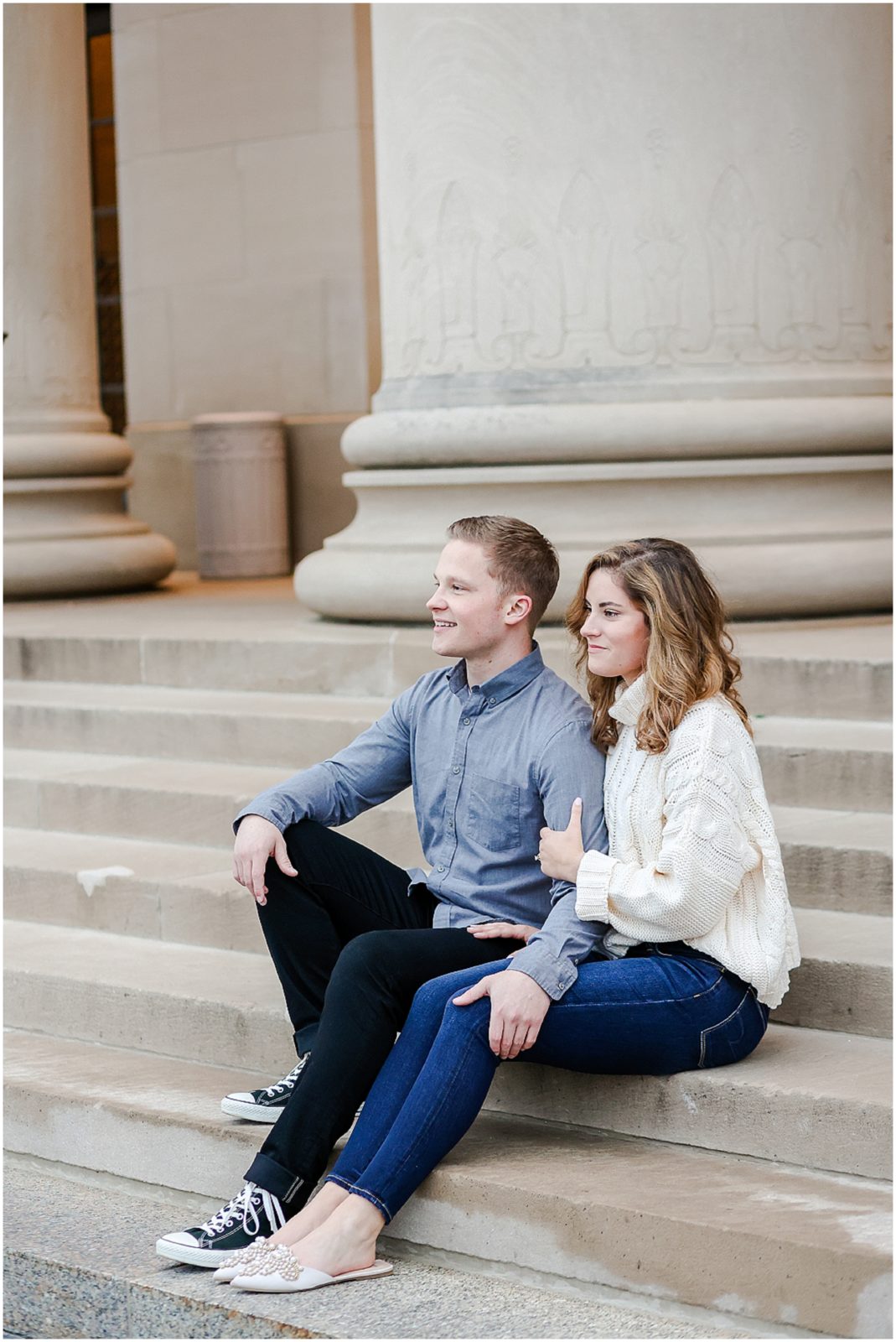 Kansas City Engagement Photos & Wedding Photographer - Nelson Atkins Museum - Location ideas of where to take photos - Oakwood Country Club Wedding Photographer - engagement session