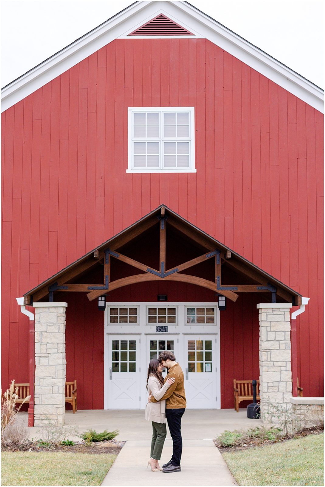 a winter engagement session in leawood kansas - christmas engagement photos - kansas city topeka wedding photographer - ironwoods park