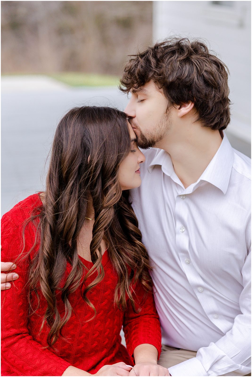 a winter engagement session in leawood kansas - christmas engagement photos - kansas city topeka wedding photographer