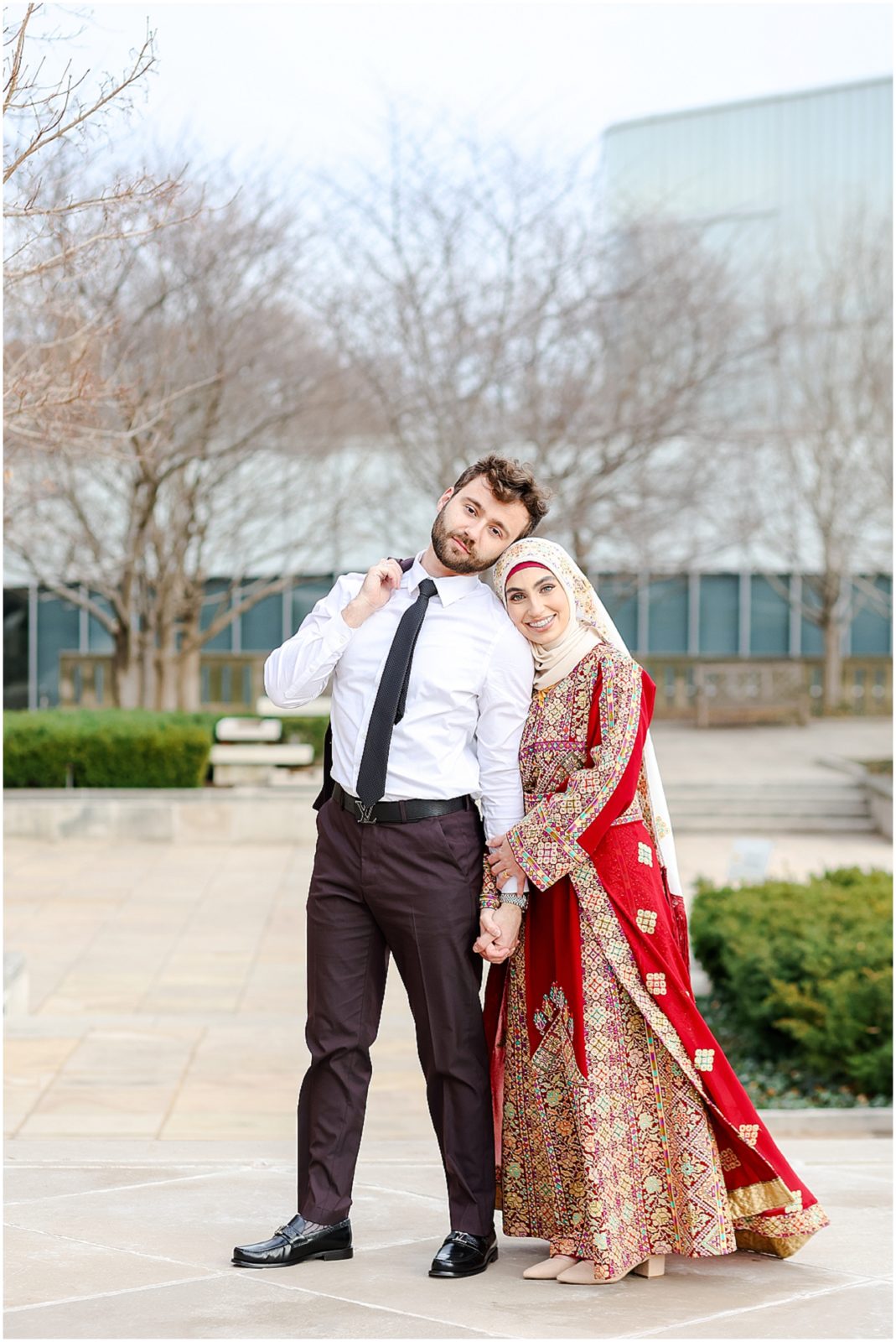 Serene & Mamdouh - Kansas City Wedding Photographer - Where to take photos in Kansas - Overland Park Family and Portrait Photography - Wedding Photography - Nelson Atkins Museum of Art - Palestinian Engagement Photos Muslim