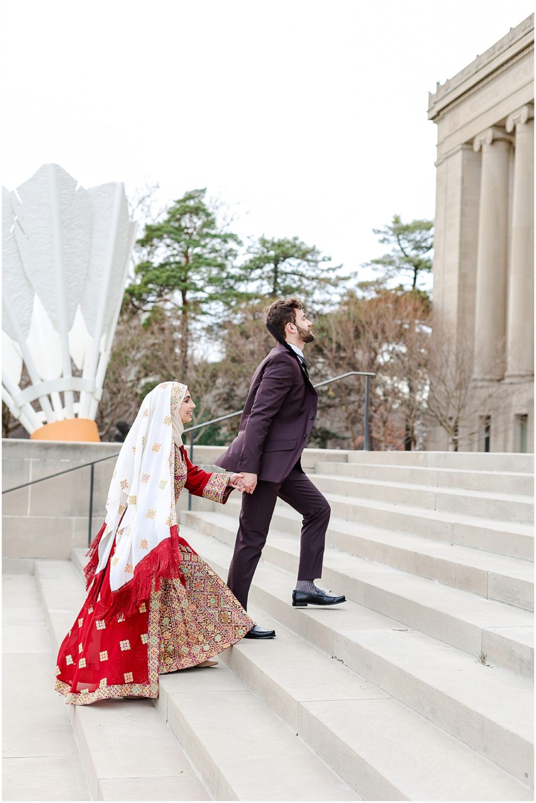 Serene & Mamdouh - Kansas City Wedding Photographer - Where to take photos in Kansas - Overland Park Family and Portrait Photography - Wedding Photography - Nelson Atkins Museum of Art - Palestinian Engagement Photos Muslim