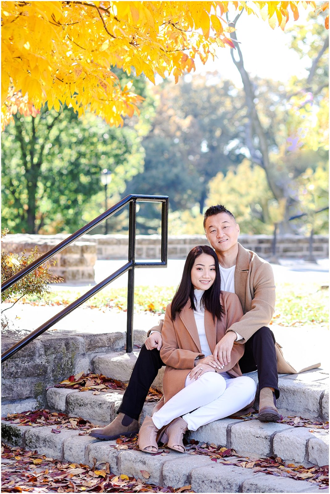 fall engagement photos at loose park - kansas city