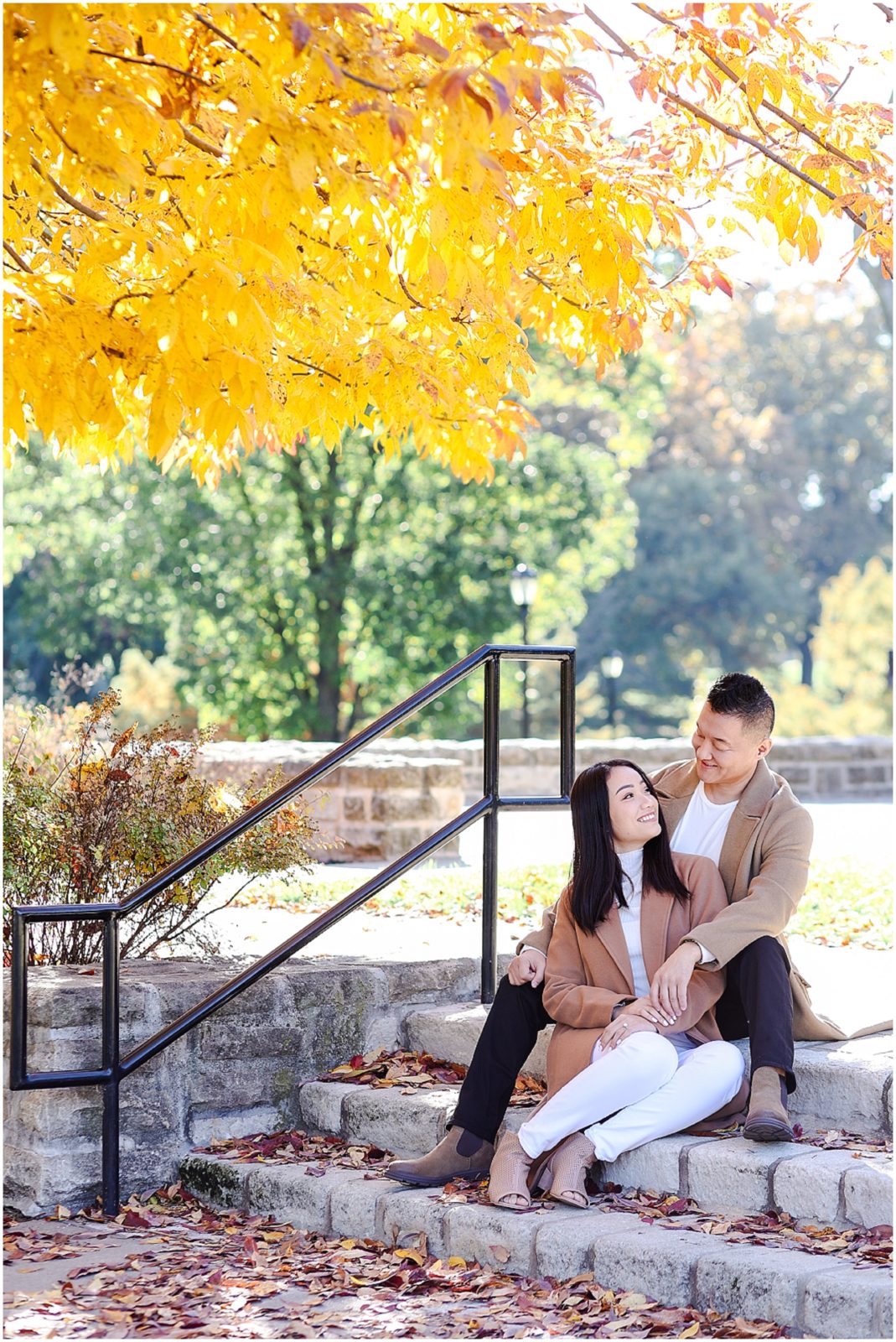 fall engagement photos at loose park - kansas city