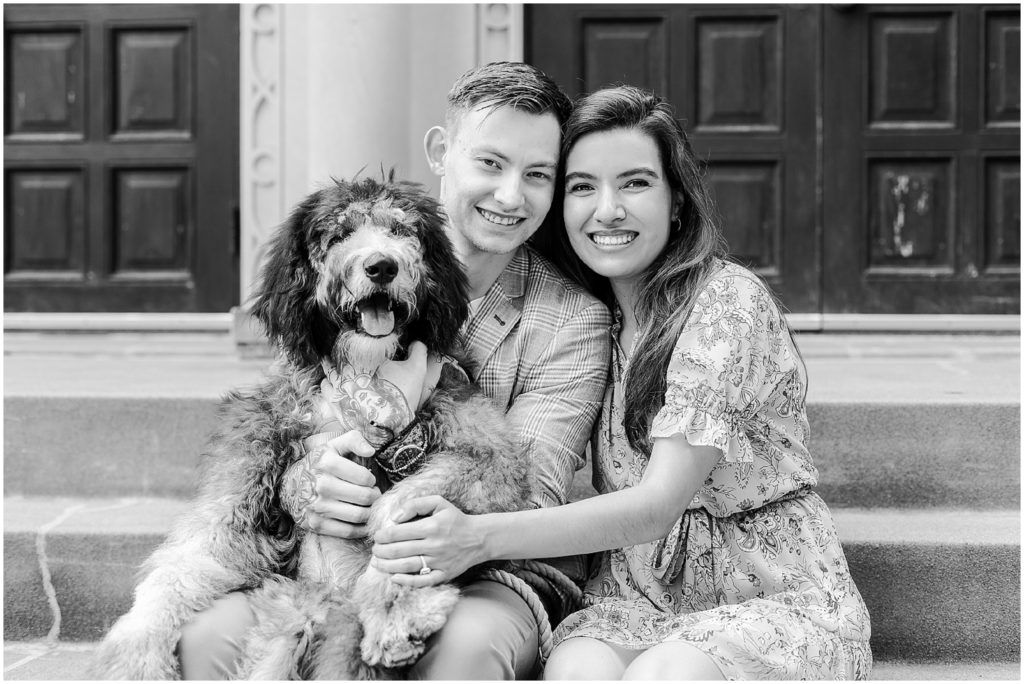 Kansas City Plaza Engagement Photos - Cute engagement photo ideas with a dog 