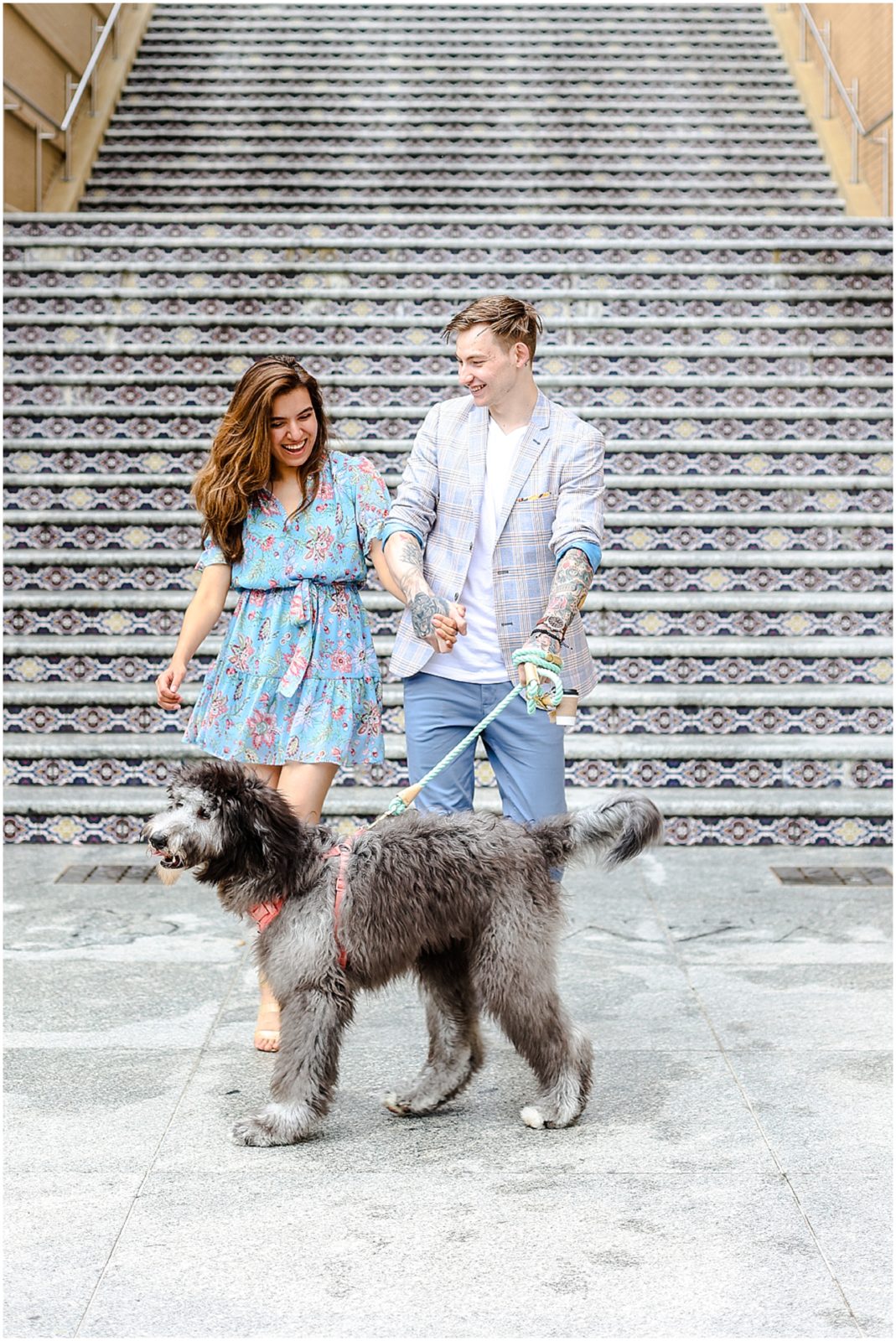 photos walking with a dog