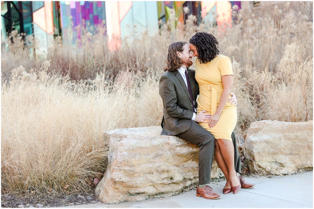 Overland Park Museum at Prairefire Engagement Photos - Kansas City photo location ideas - what to wear for your engagement photos - arterra wedding photography