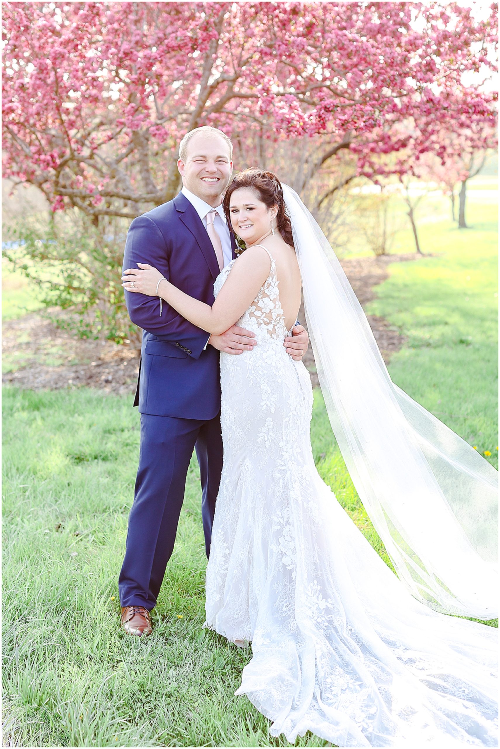 pink trees at powell gardens wedding photography 