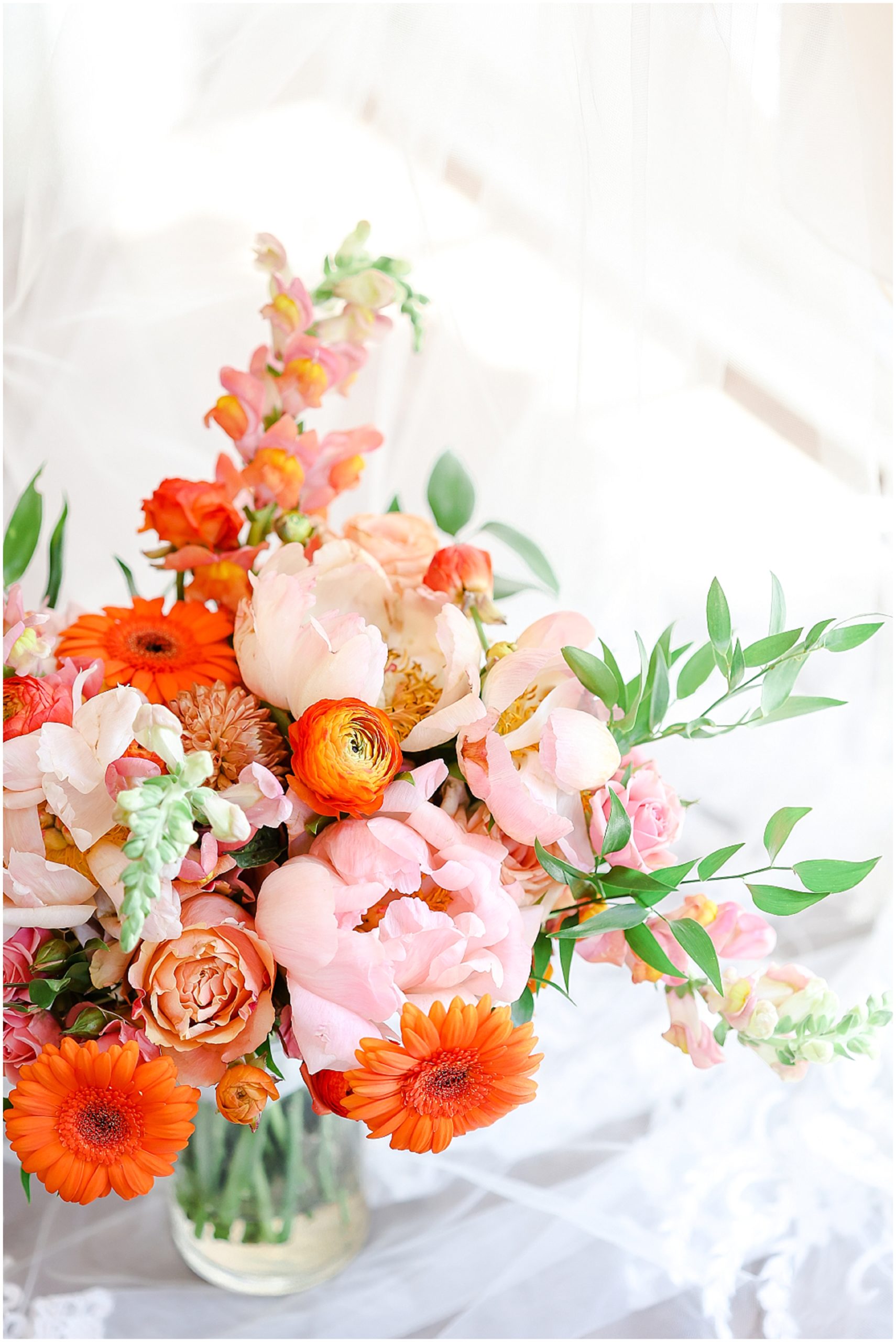 colorful wedding flowers - A Summer Wedding at the Topeka Brownstone Kansas - Wedding Photography in Kansas City - Engagement Photos - Colorful Wedding