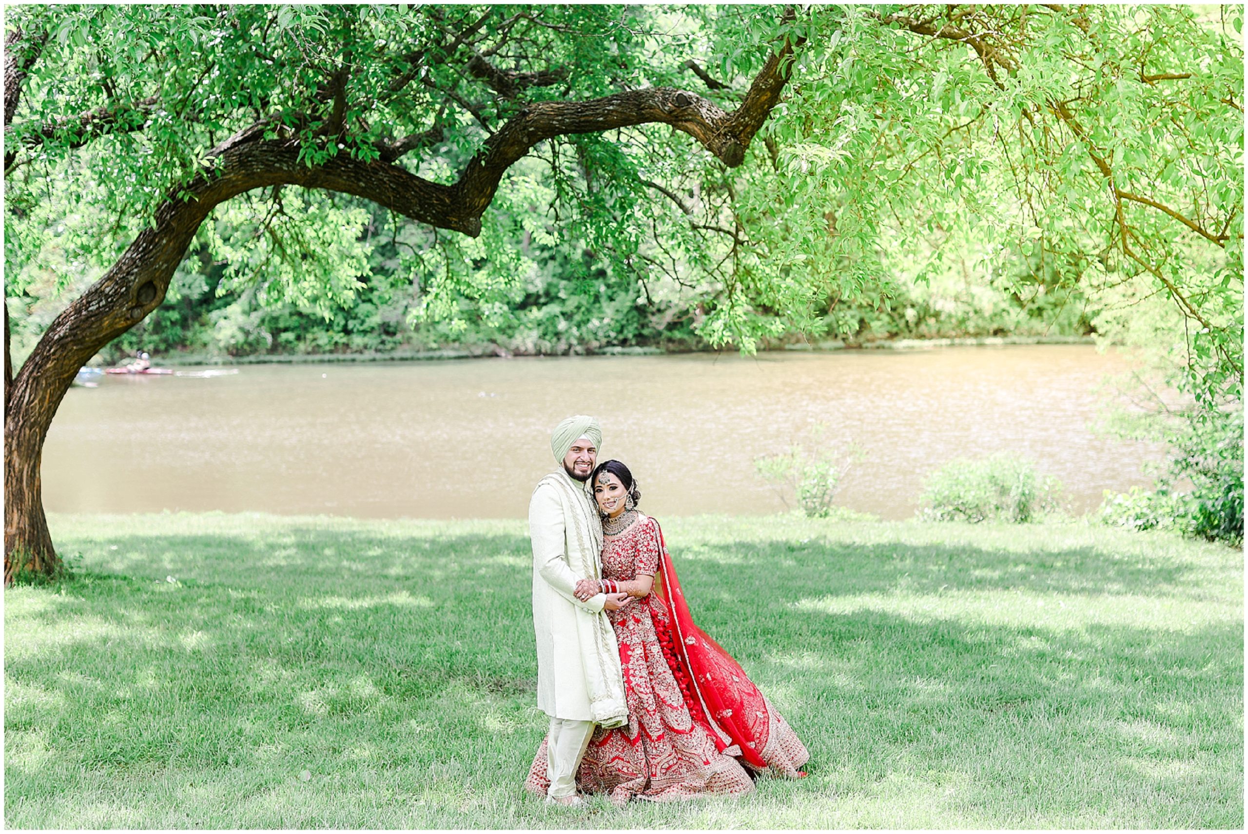 Sikh Indian Wedding in Kansas City - Wedding Photographer in Kansas Overland Park - Indian Fusion Wedding Photography  - Bride & Groom Portraits at Shawnee Mission Park - Wedding Photos for Indian Photography