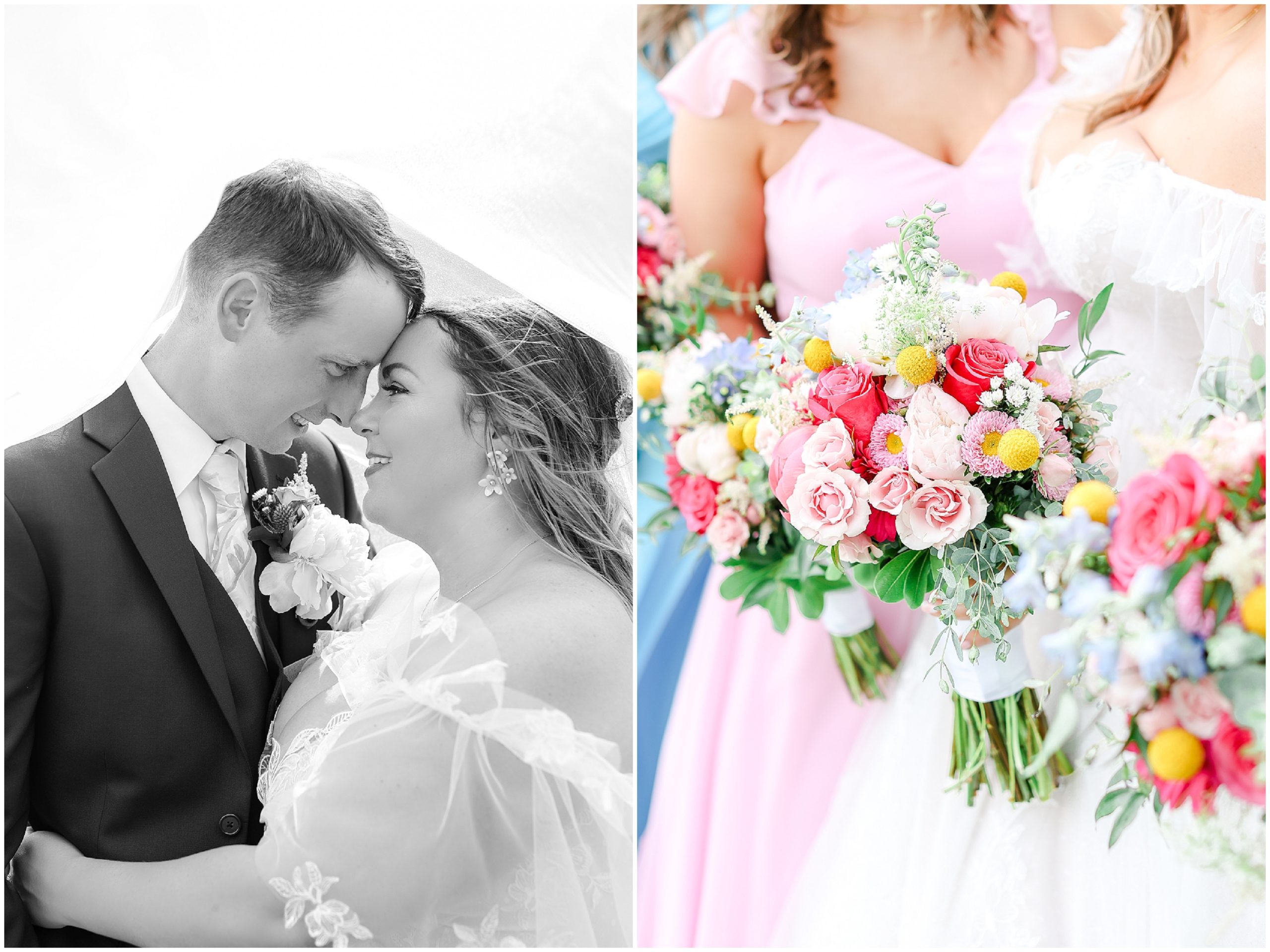 Colorful and Joyful Wedding Photography - Kansas City Wedding Photographer - The Rhapsody - bride and groom wedding portraits - colorful bridal party