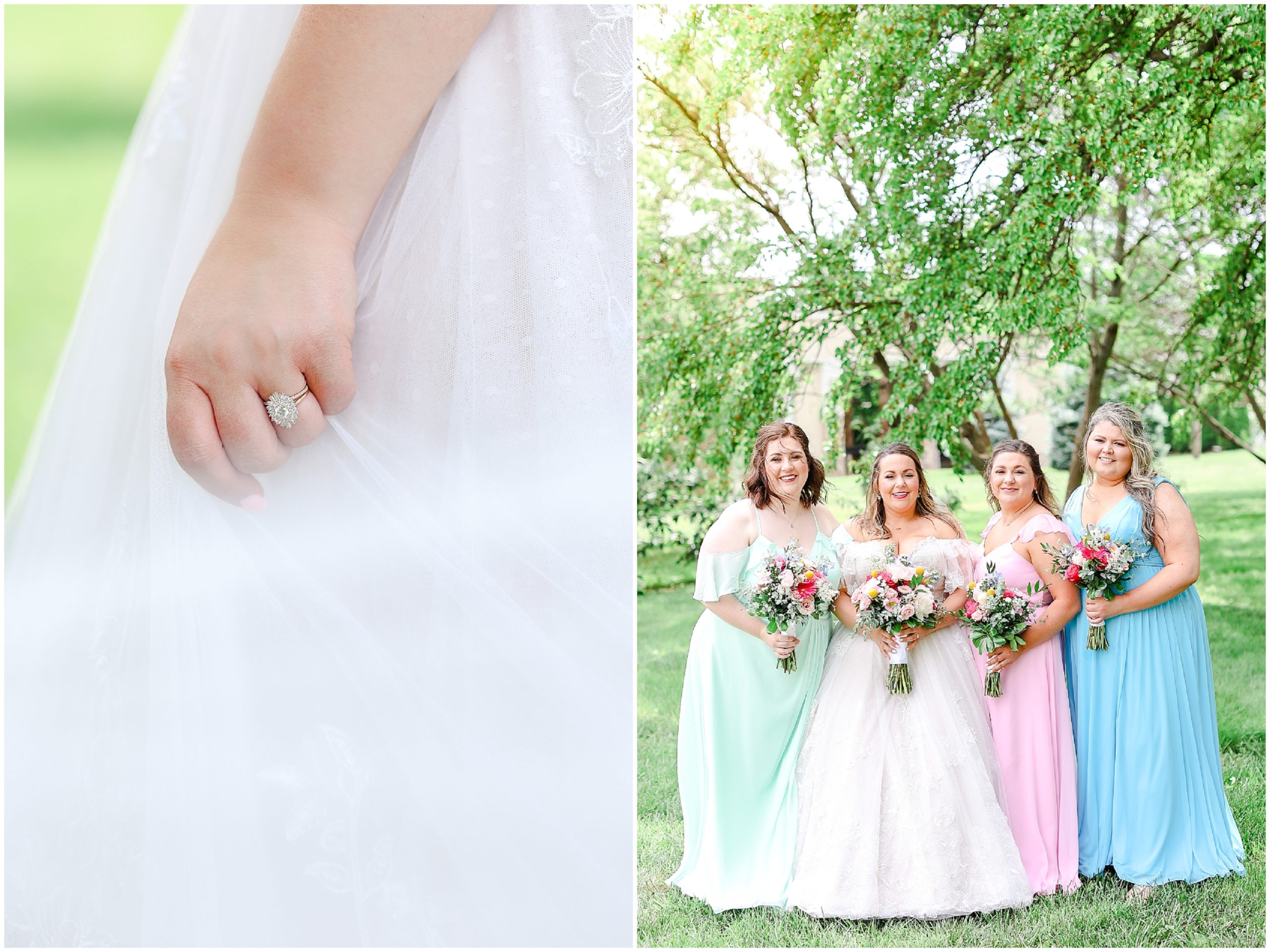 Colorful and Joyful Wedding Photography - Kansas City Wedding Photographer - The Rhapsody - bride and groom wedding portraits - colorful bridal party portraits