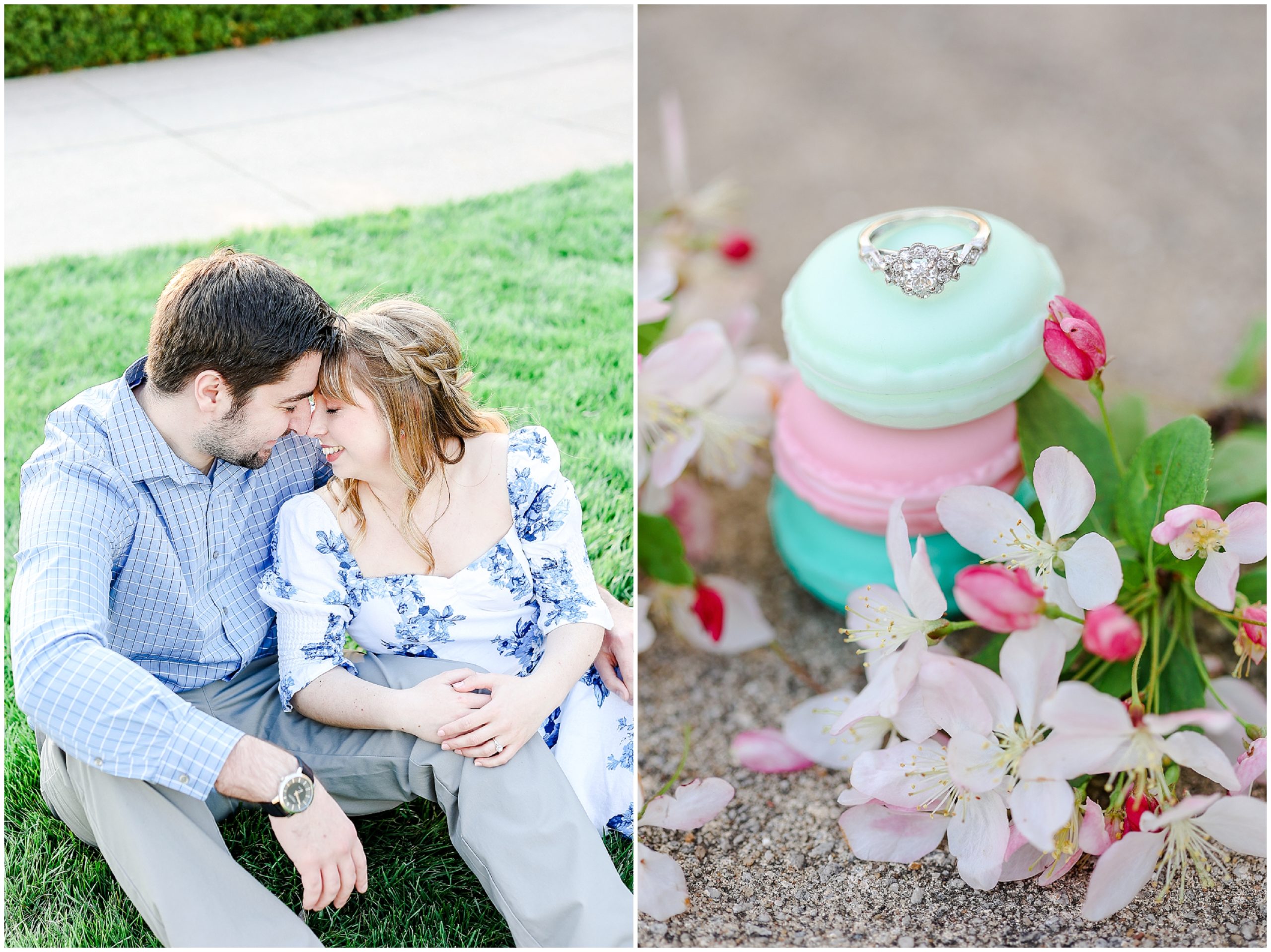 Look at what they wore for their engagement photos! Spring Engagement Photos with Ali & Connor at the Nelson Atkins Museum in Kansas City by best wedding photographer Mariam Saifan Photography - Engagement and Wedding Style Guide - What to Wear and Where to Take Your Photos in Kansas City 