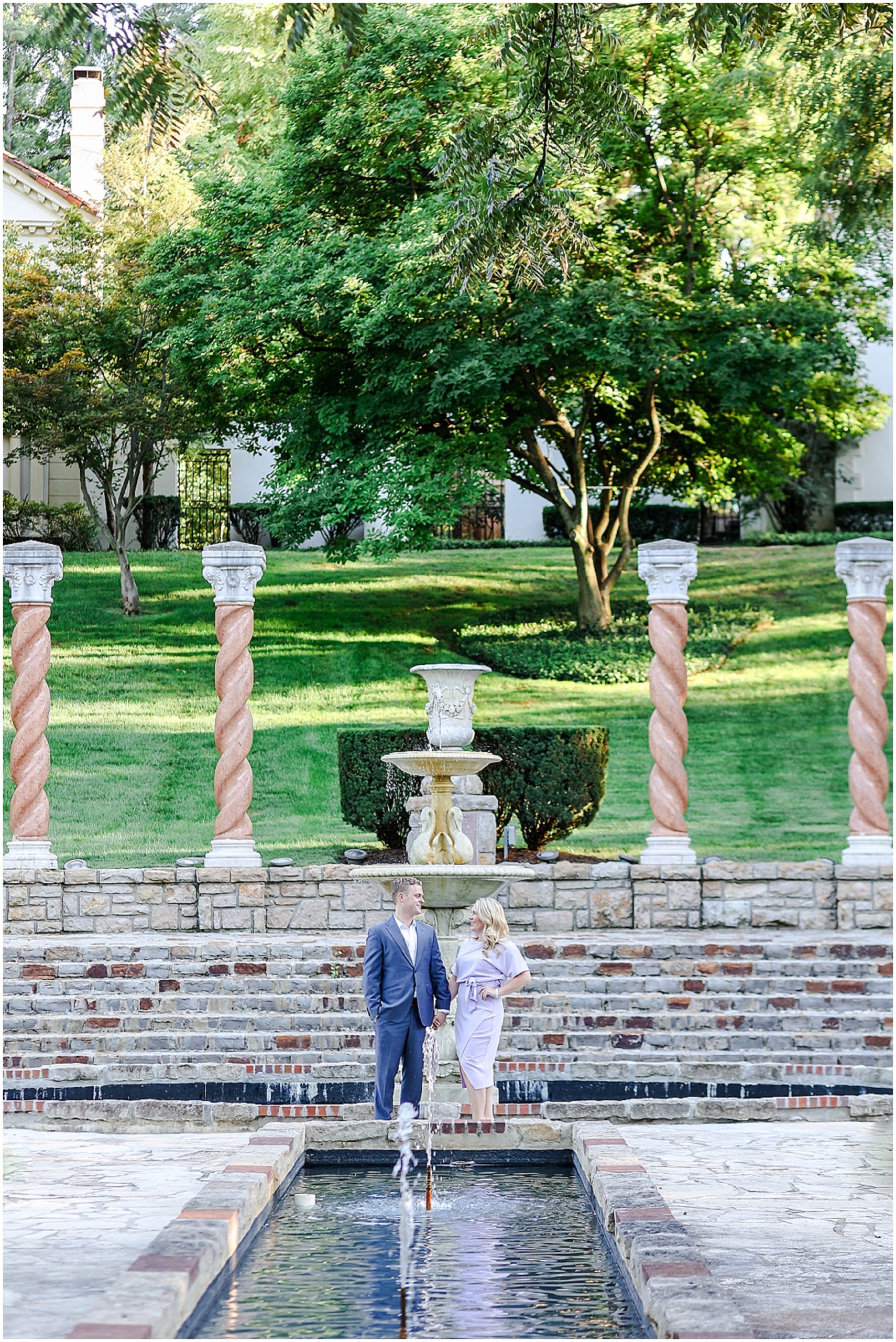 Caroline & Nick's Engagement Portraits in Kansas City - The KC Plaza - Luxury Wedding Photography  - Verona Columns 