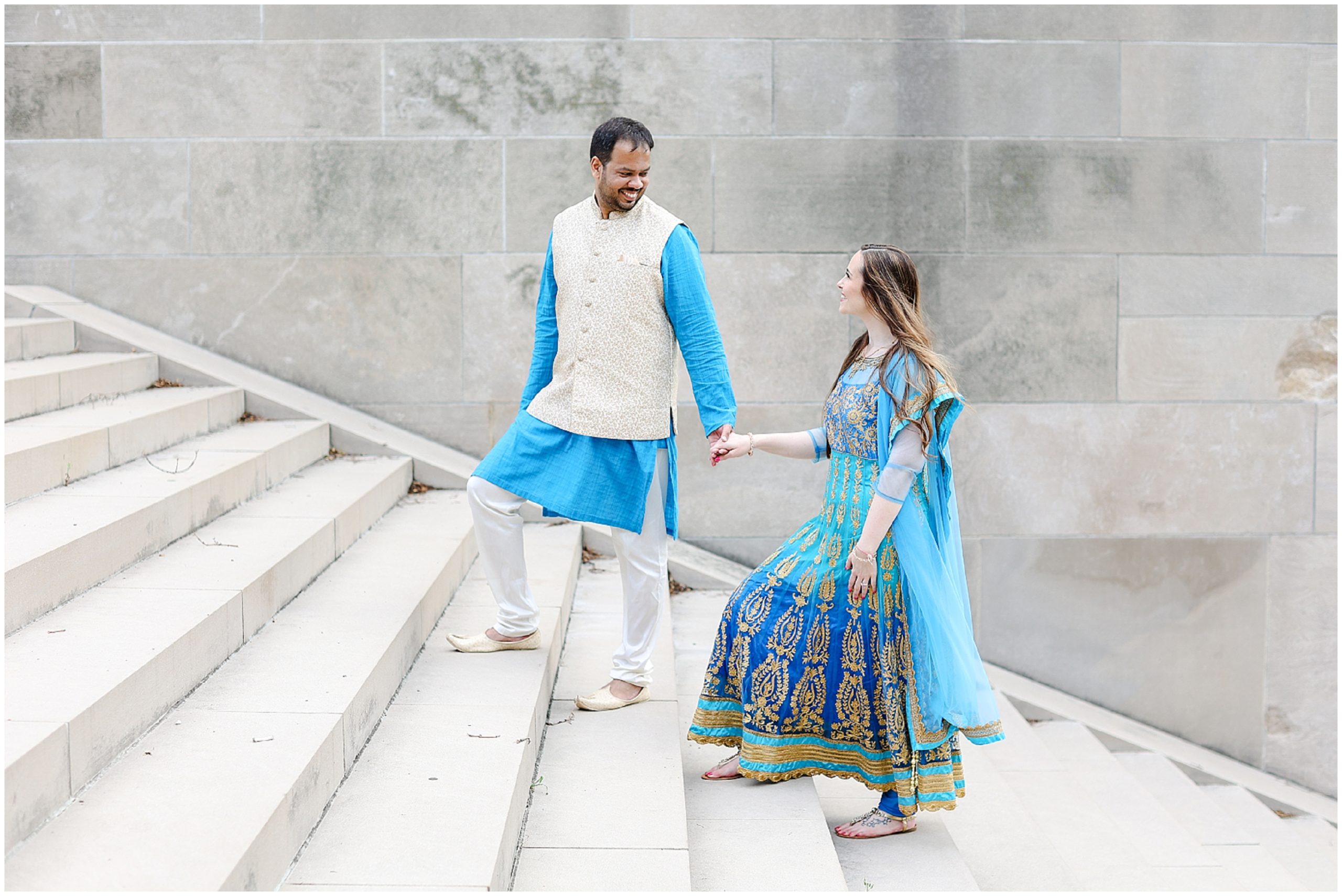 Union Station Indian Wedding Kansas City Wedding Venue - Liberty Memorial Engagement Session - Where to take photos in Kansas - Family Photos - Fusion Indian American Engagement Session