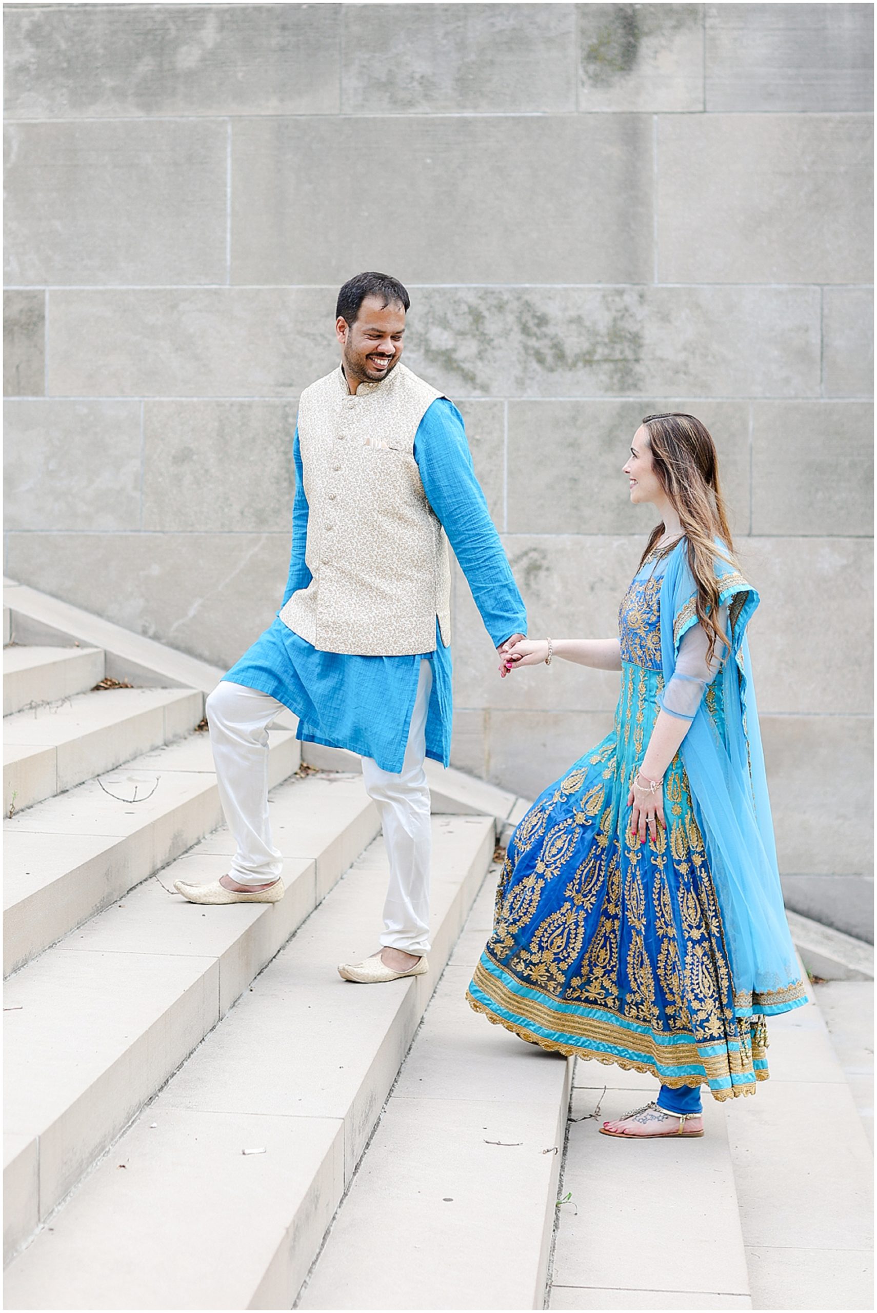 Union Station Indian Wedding Kansas City Wedding Venue - Liberty Memorial Engagement Session - Where to take photos in Kansas - Family Photos - Fusion Indian American Engagement Session