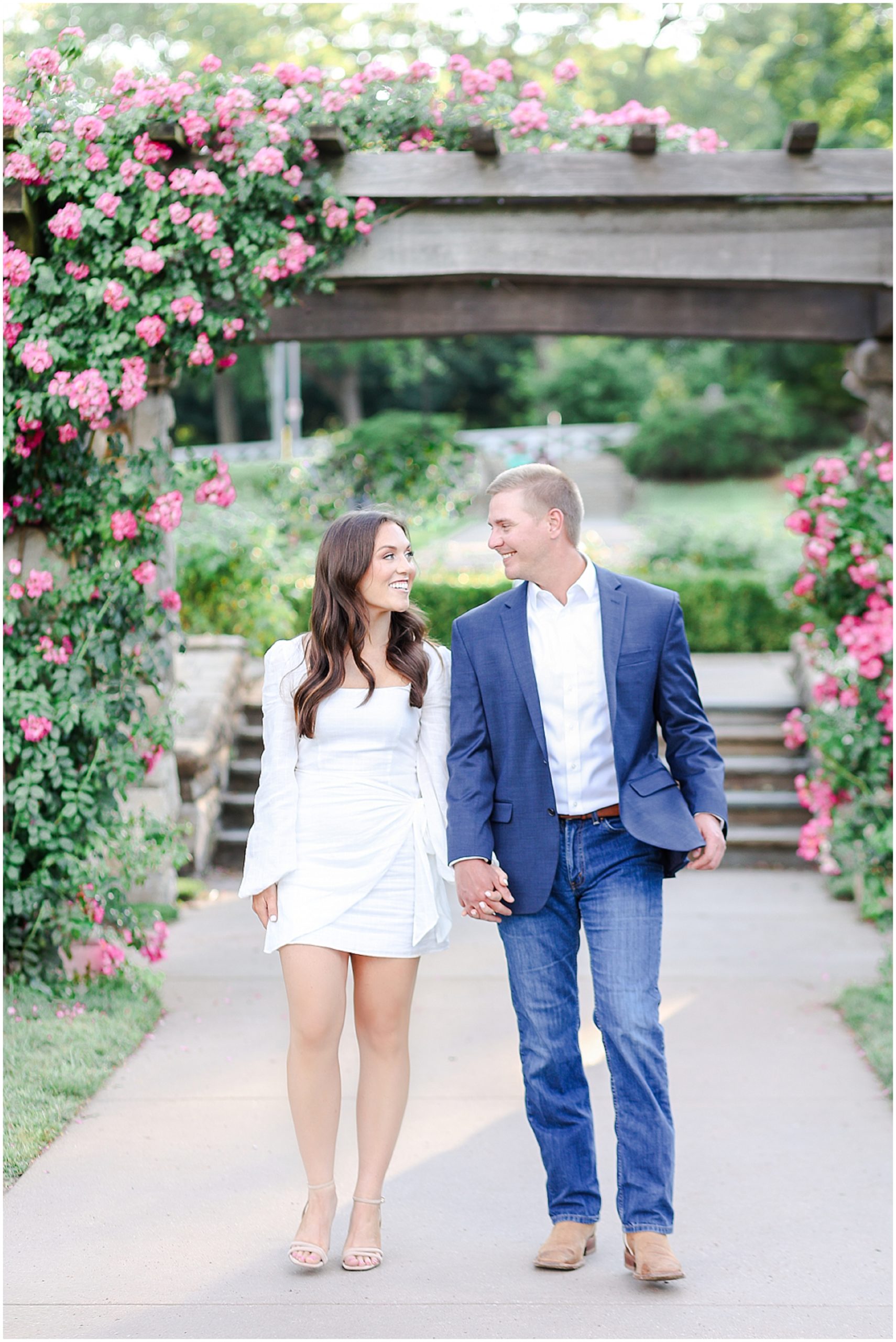 Where to take photos in Kansas City - Wedding and Engagement Photos Overland Park Kansas - Mariam Saifan Photography - Loose Park - Light and Airy Wedding Photographer