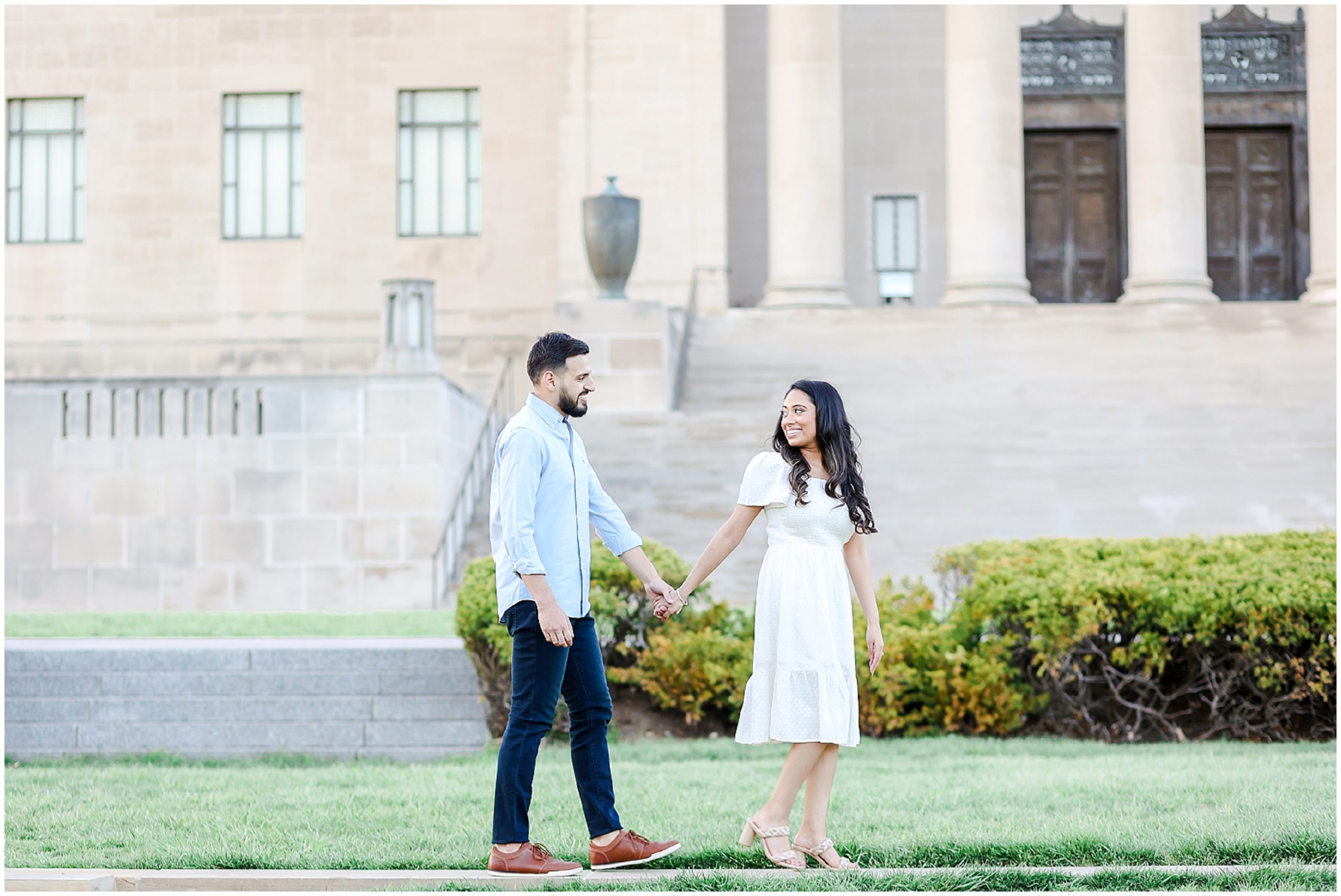 walking engagement photos that are fun 