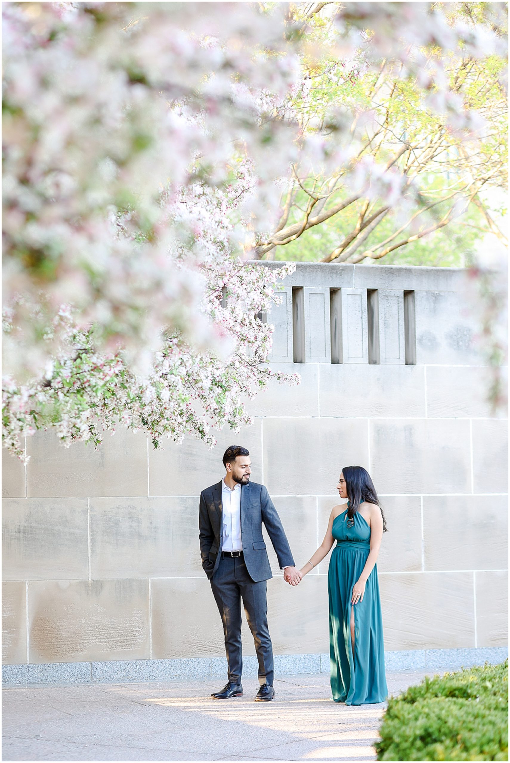 Fusion Indian Engagement Photos at Kansas City Nelson Atkins Museum for Bryant & Kaman - Mariam Saifan Photography - Where to take Engagement Photos - What to Wear to Engagement Session - Style Guide - Best Indian Wedding Photography Kansas City and STL 