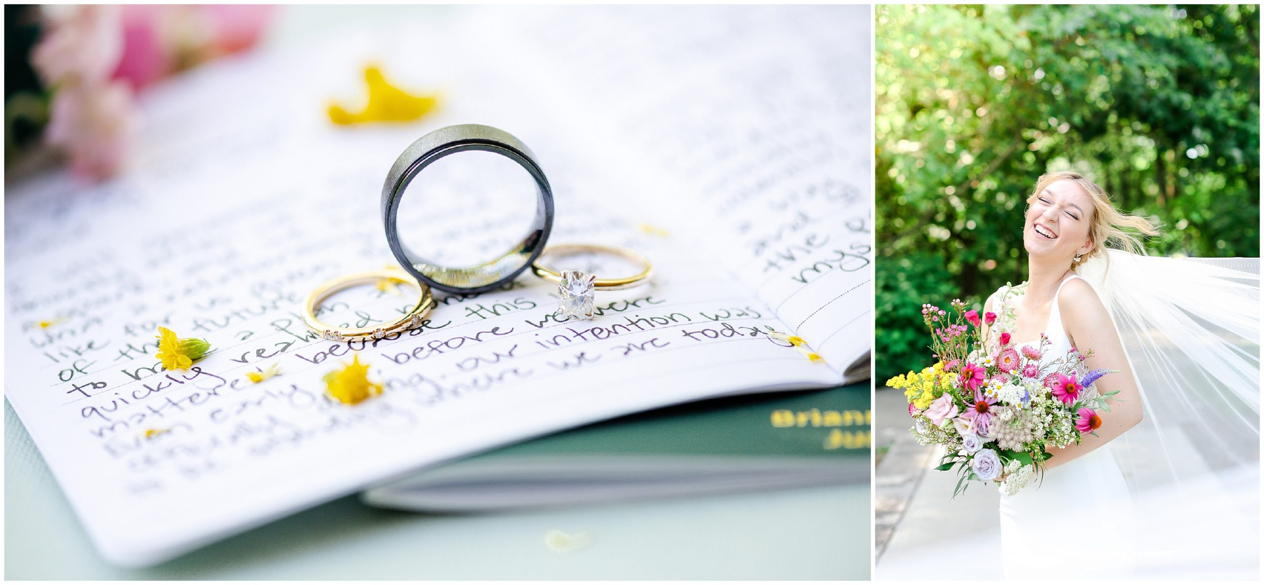 happy bride and wedding rings - Powell Gardens - Wedding Venue in Kansas Missouri - Wedding Photography by Mariam Saifan Photography - Brianna & Kendall Summer Wedding - Emerald Wedding Colors - Best Engagement Photographer in Kansas City & Family Photos - Wedding Photography KC