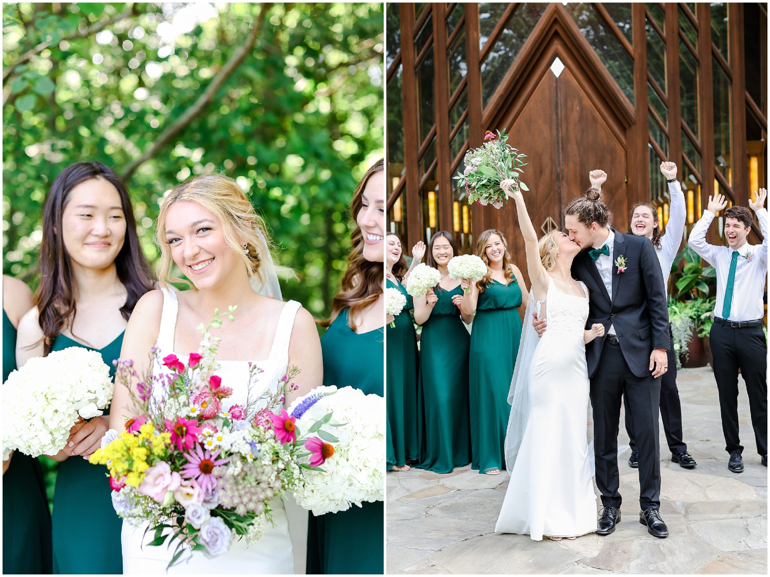 Bridal Party Photos at the Chapel at Powell Gardens