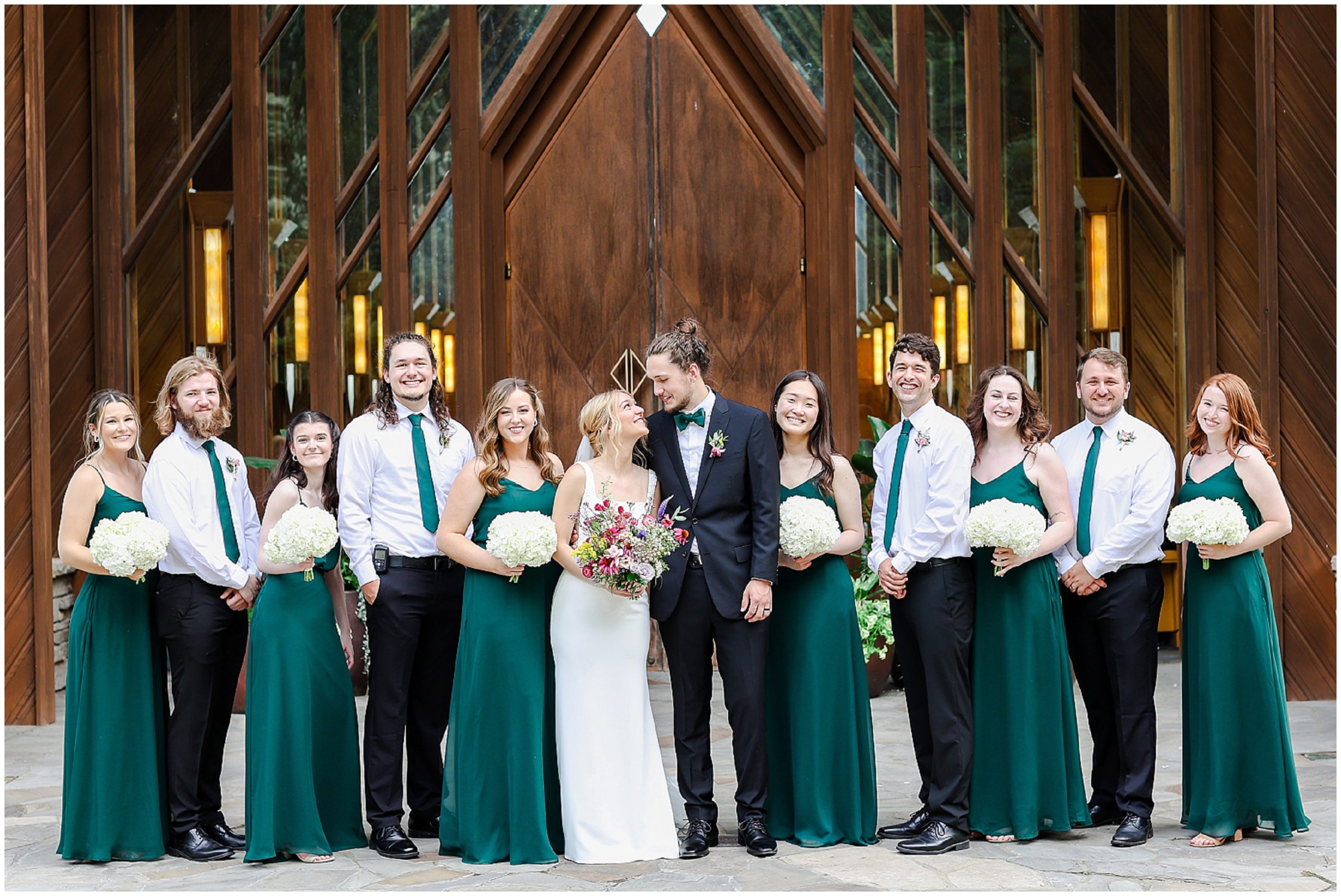 Bridal Party Photos at the Chapel at Powell Gardens