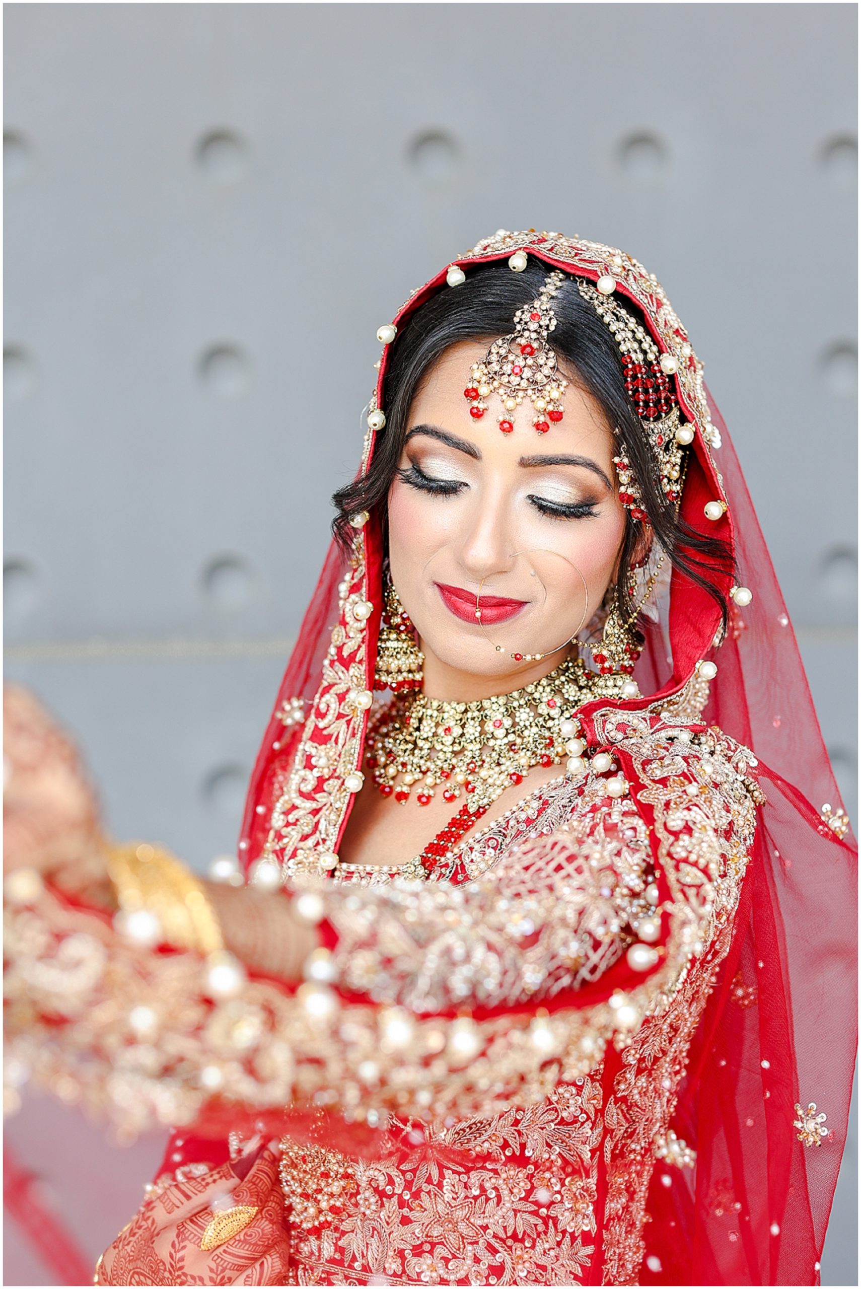 Pakistani Indian Wedding in Kansas City at the Overland Park Marriott photographed by Mariam Saifan Photography | Red Indian Pakistani Muslim Wedding Dress | Hair & Makeup Ideas | Best Wedding Photographer in Kansas City and Destination Weddings