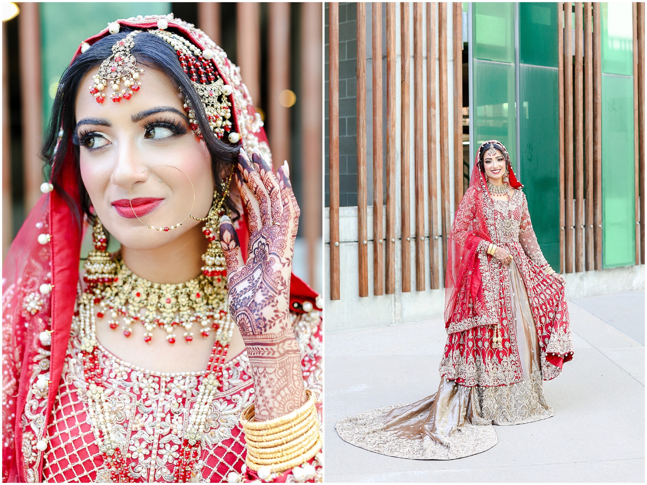 Pakistani Indian Wedding in Kansas City at the Overland Park Marriott photographed by Mariam Saifan Photography | Red Indian Pakistani Muslim Wedding Dress | Hair & Makeup Ideas | Best Wedding Photographer in Kansas City and Destination Weddings