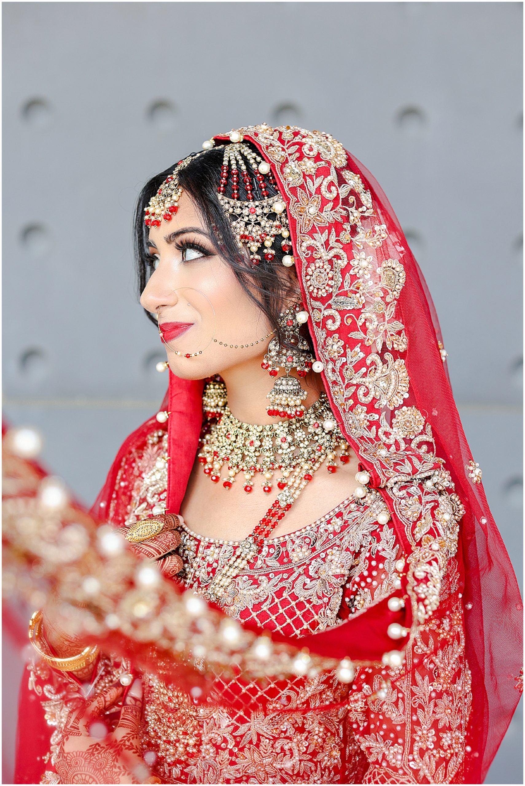 Pakistani Indian Wedding in Kansas City at the Overland Park Marriott photographed by Mariam Saifan Photography | Red Indian Pakistani Muslim Wedding Dress | Hair & Makeup Ideas | Best Wedding Photographer in Kansas City and Destination Weddings