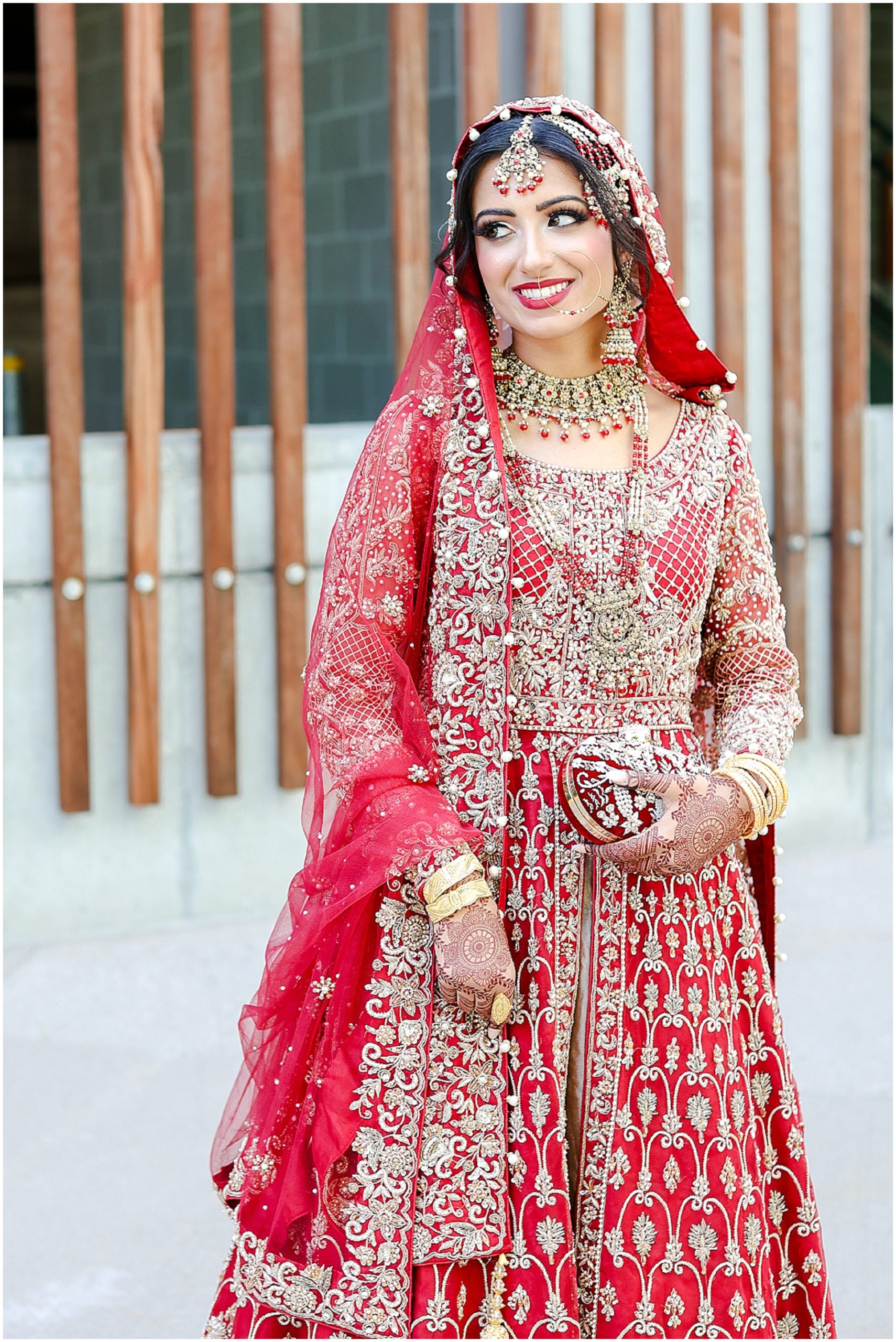 bride Pakistani Indian Wedding in Kansas City at the Overland Park Marriott photographed by Mariam Saifan Photography | Red Indian Pakistani Muslim Wedding Dress | Hair & Makeup Ideas | Best Wedding Photographer in Kansas City and Destination Weddings