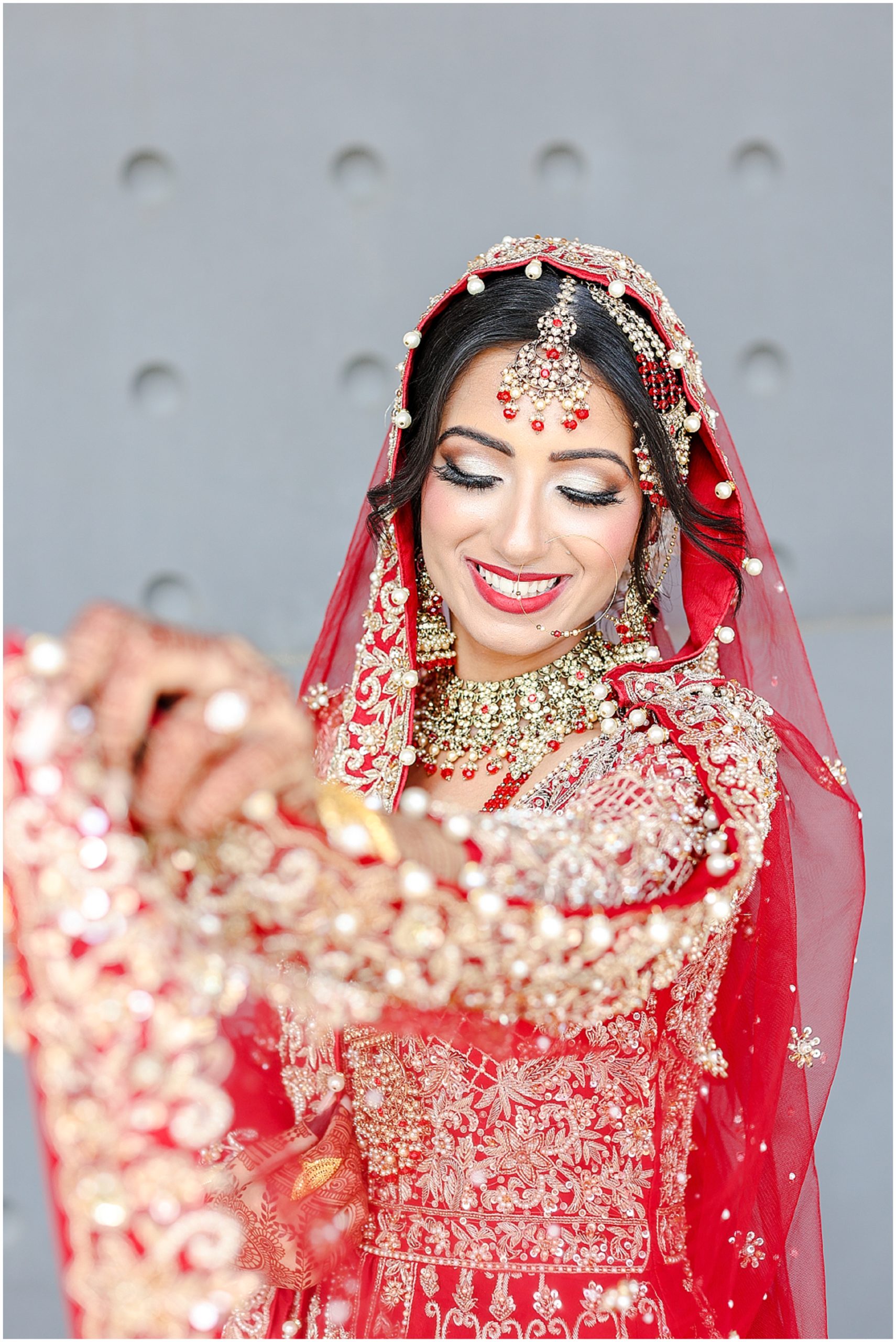 Pakistani Indian Wedding in Kansas City at the Overland Park Marriott photographed by Mariam Saifan Photography | Red Indian Pakistani Muslim Wedding Dress | Hair & Makeup Ideas | Best Wedding Photographer in Kansas City and Destination Weddings