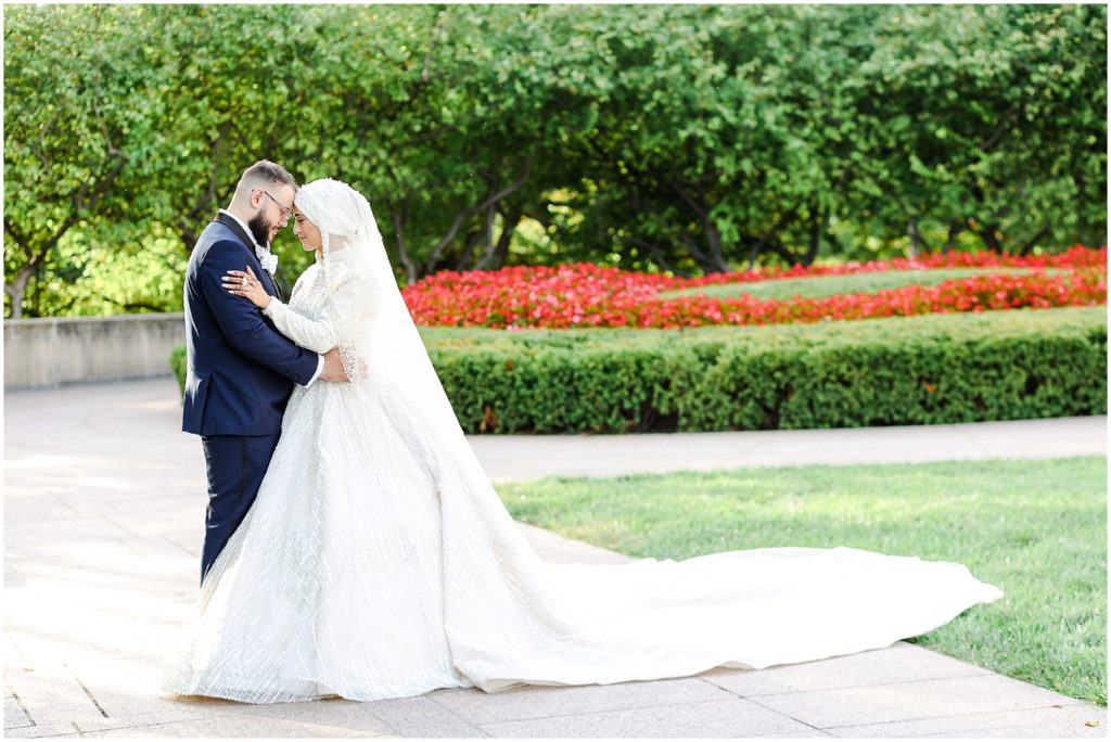 Damien & Noora's Arab Palestinian Wedding in Overland Park Kansas | Arab Wedding Photography in Kansas City & St. Louis Missouri | Chicago Arab Wedding Photographer | Beautiful Wedding Photos at the Nelson Atkins Museum KC | veil wedding dress | Muslim Wedding Dress | Hijabi Bride