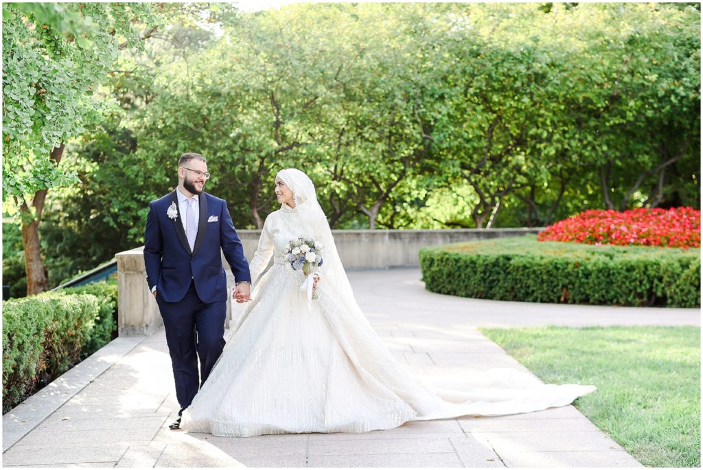 Damien & Noora's Arab Palestinian Wedding in Overland Park Kansas | Arab Wedding Photography in Kansas City & St. Louis Missouri | Chicago Arab Wedding Photographer | Beautiful Wedding Photos at the Nelson Atkins Museum KC | veil wedding dress | Muslim Wedding Dress | Hijabi Bride