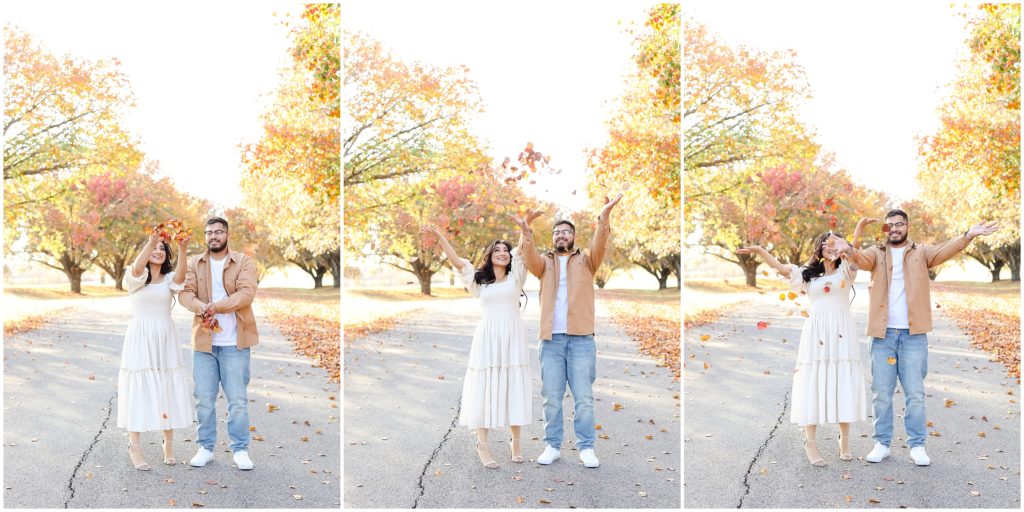 Family Photos | Family Photographer in Kansas | Family Photography Kansas City | Shawnee Mission Park | Where to take photos in the fall | What to wear for a fall engagement or family session | Kansas City Missouri Wedding & Portrait Photography | Throwing Fall Leafs