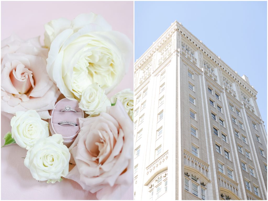 Hotel Kansas City | Wedding Venue in Kansas City | Kansas City Wedding Photographer Mariam Saifan Photography | Molly & Austin's Wedding | Pink Wedding Flowers | Hotel Kansas City | Luxury STL & Kansas City Wedding Photography