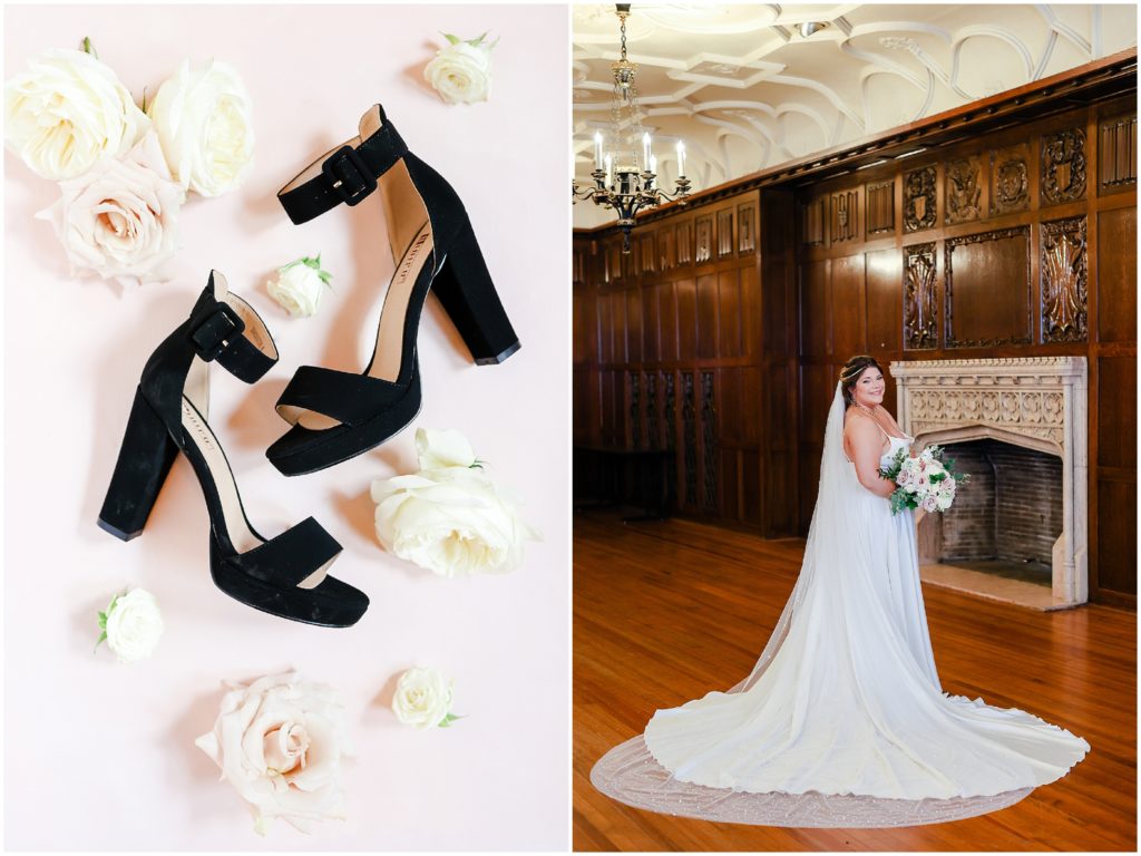 Hotel Kansas City | Wedding Venue in Kansas City | Kansas City Wedding Photographer Mariam Saifan Photography | Molly & Austin's Wedding | Pink Wedding Flowers | Hotel Kansas City | Luxury STL & Kansas City Wedding Photography Bride and Brides Shoes and Details