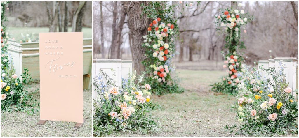 ceremony floral set up