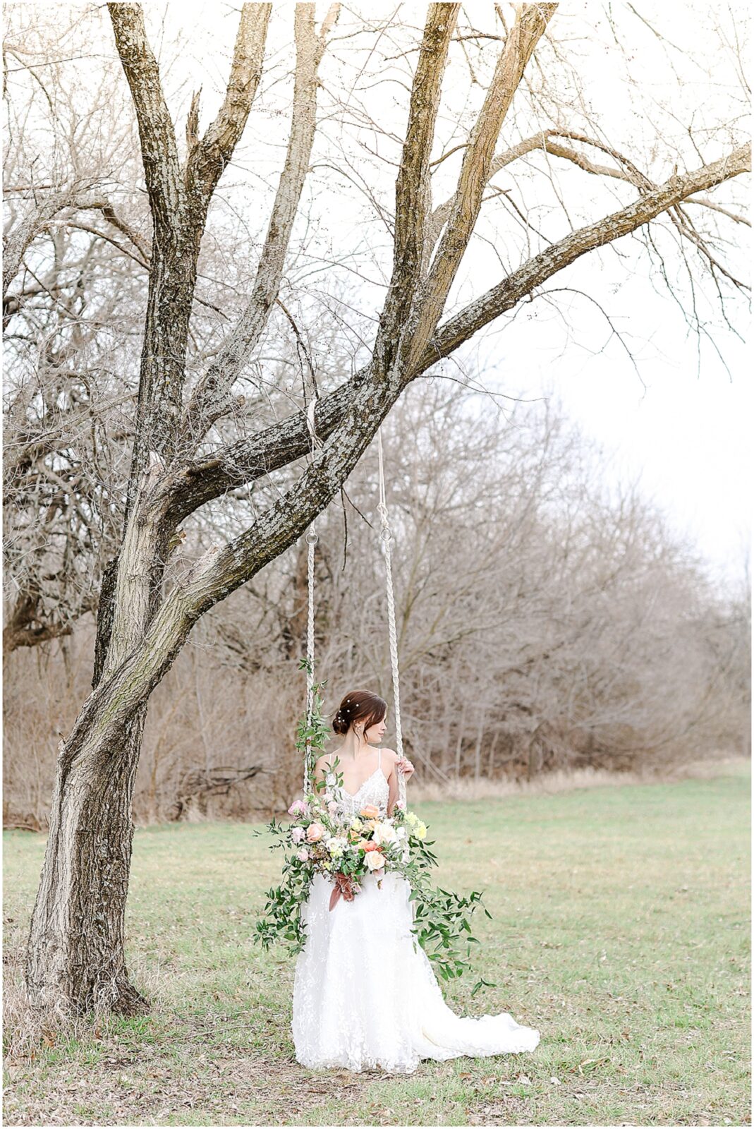 bride on a swing