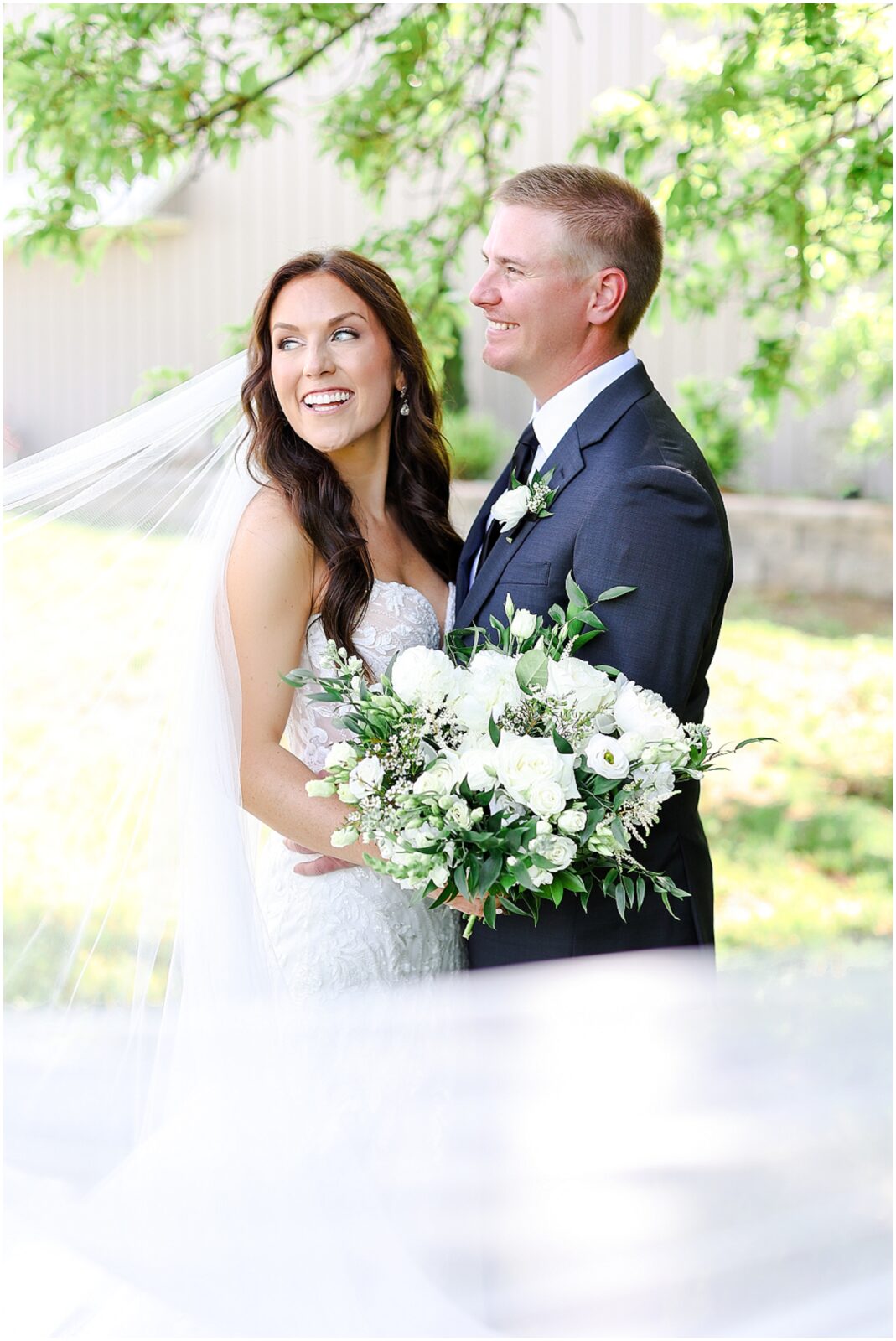 happy bride and groom 