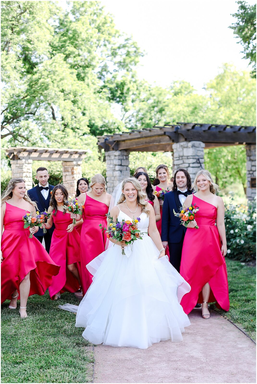 fun pink bridal party 