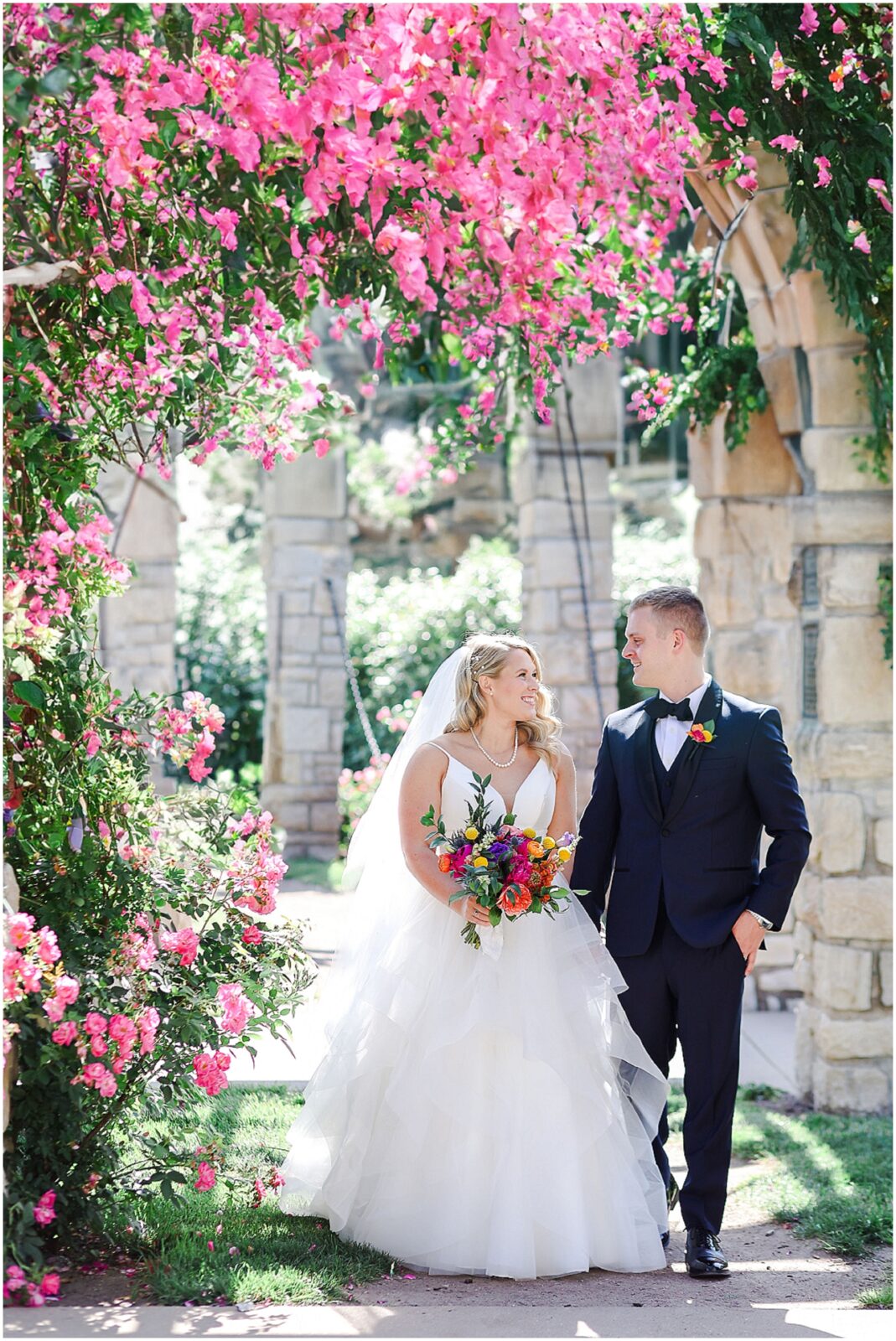 Colorful Summer Wedding in Kansas City at the Loose Park Rose Garden and 2016 Main Wedding Venue | Photos by Mariam Saifan Photography | Kansas City Wedding Photographer | Gorgeous PInk Flowers | Stunning Luxury Wedding Photos | Martha Stewart Weddings | Vogue Weddings | Destination Wedding Photographer | Pink Bridal Party Dresses & Colorful Wedding Flowers 