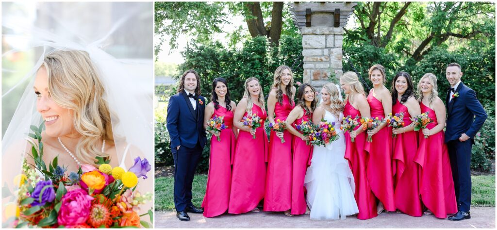 loose park bridal party photos 