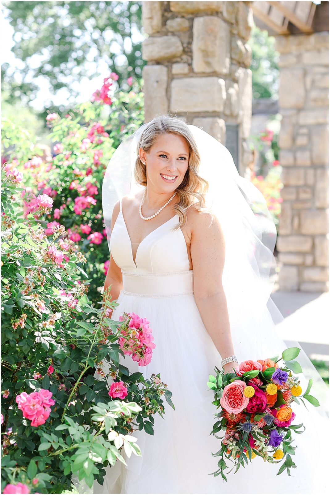 Colorful Summer Wedding in Kansas City at the Loose Park Rose Garden and 2016 Main Wedding Venue | Photos by Mariam Saifan Photography | Kansas City Wedding Photographer | Gorgeous PInk Flowers | Stunning Luxury Wedding Photos | Martha Stewart Weddings | Vogue Weddings | Destination Wedding Photographer | Pink Bridal Party Dresses & Colorful Wedding Flowers  | gorgeous bride