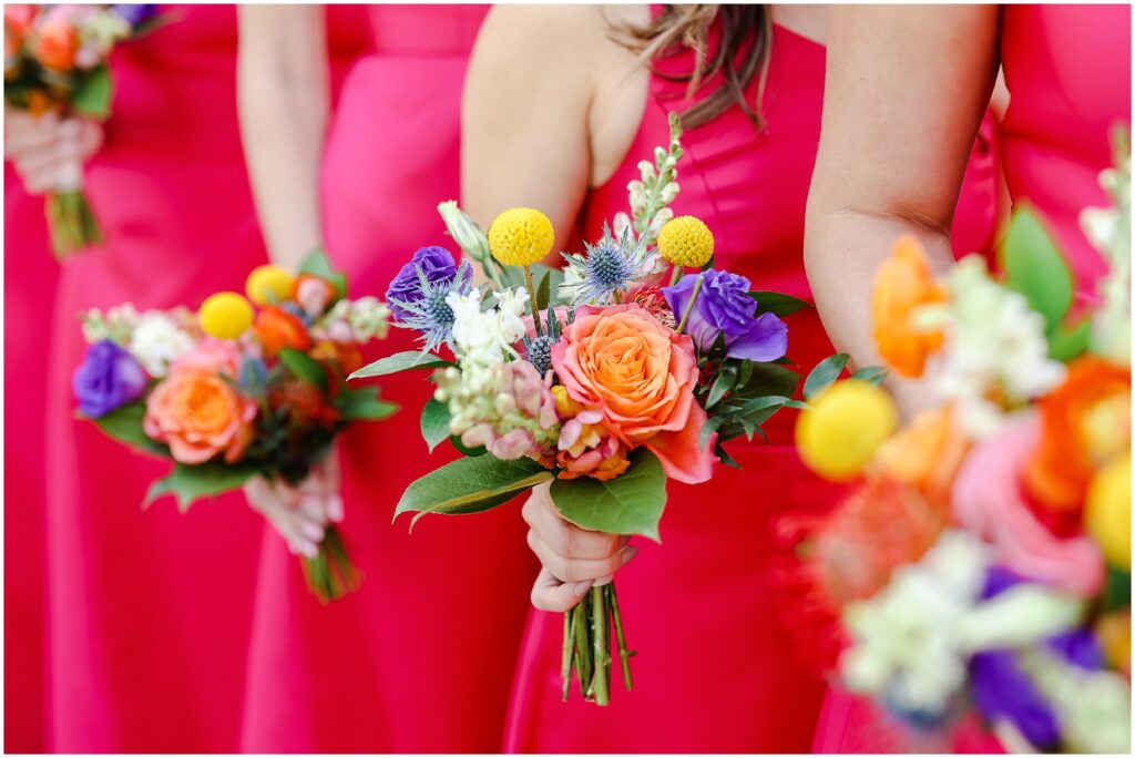 colorful summer wedding floral