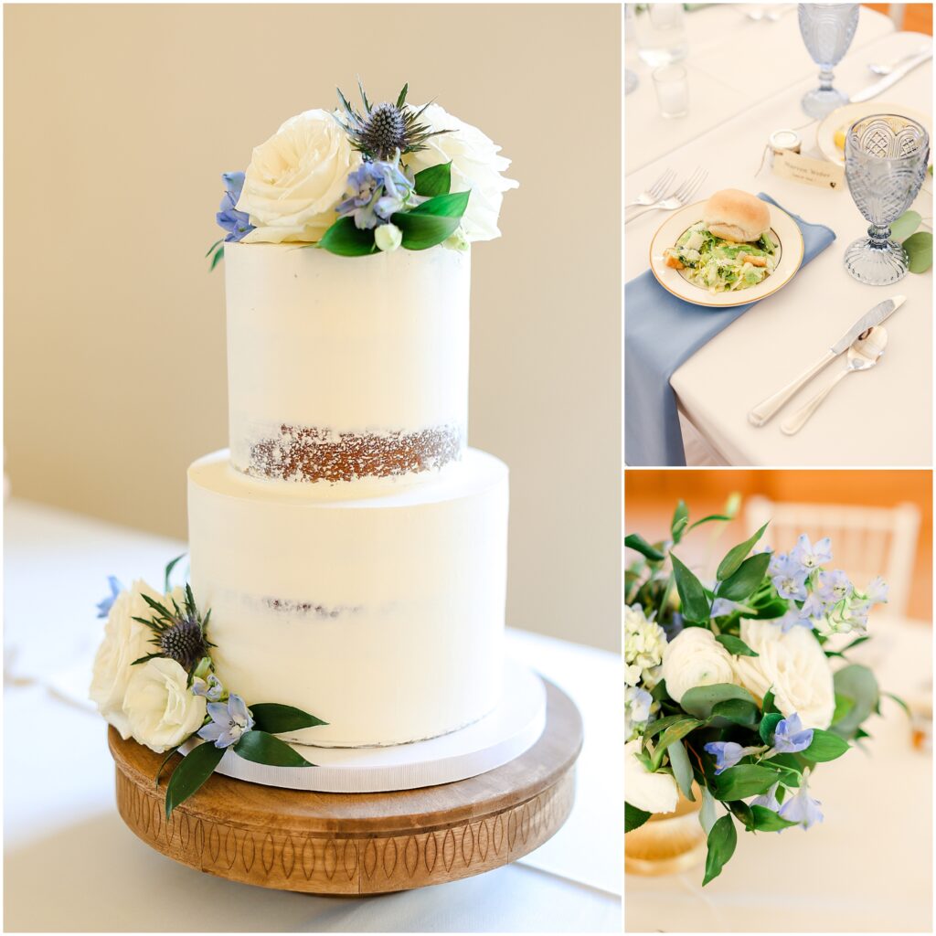 happy bridal party photos at the hawthorne house with blue and white flowers and theme - kansas city wedding photographer mariam saifan