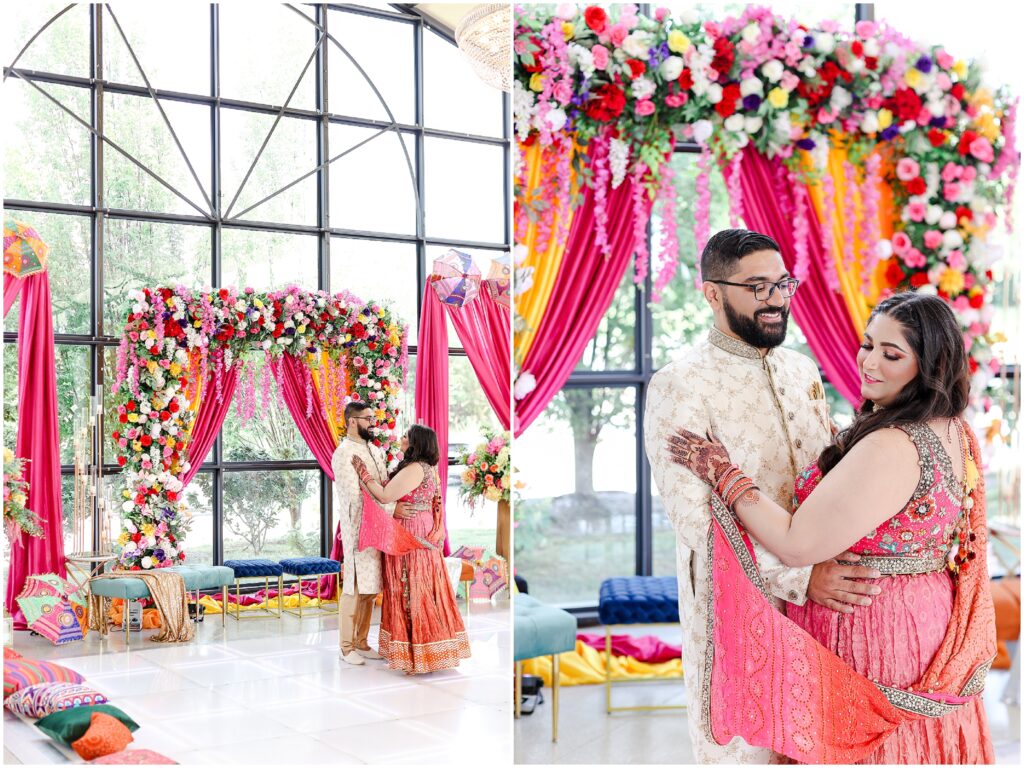 Indian Wedding Sangeet Party at Avent Orangery by Mariam Saifan Photography | Kansas City & STL Indian Wedding Photographer | Colorful Sangeet Decoration Ideas | Wedding at Avent Orangery 