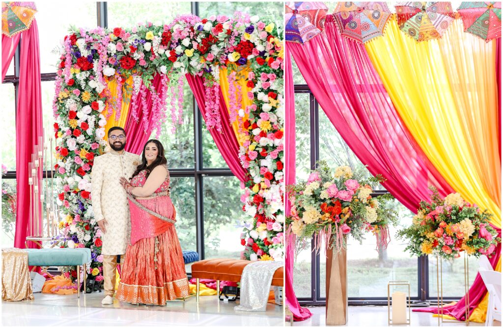 Indian Wedding Sangeet Party at Avent Orangery by Mariam Saifan Photography | Kansas City & STL Indian Wedding Photographer | Colorful Sangeet Decoration Ideas | Wedding at Avent Orangery 