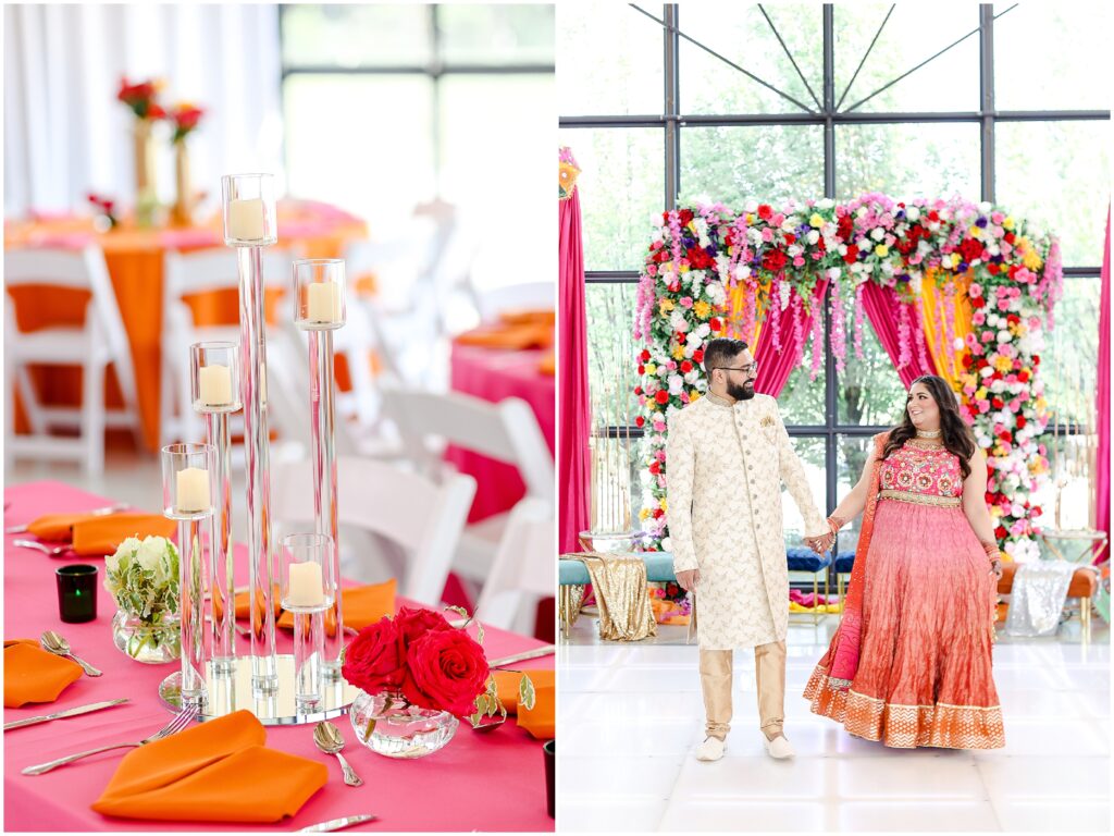 Indian Wedding Sangeet Party at Avent Orangery by Mariam Saifan Photography | Kansas City & STL Indian Wedding Photographer | Colorful Sangeet Decoration Ideas | Wedding at Avent Orangery 